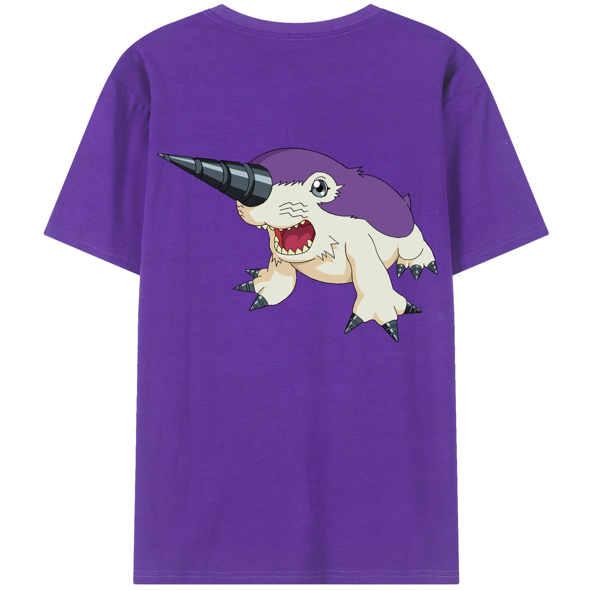 （画像用） Digimon デジタルモンスター/デジモン 綿100％ メンズ半袖Tシャツ（バックプリント） 通気性