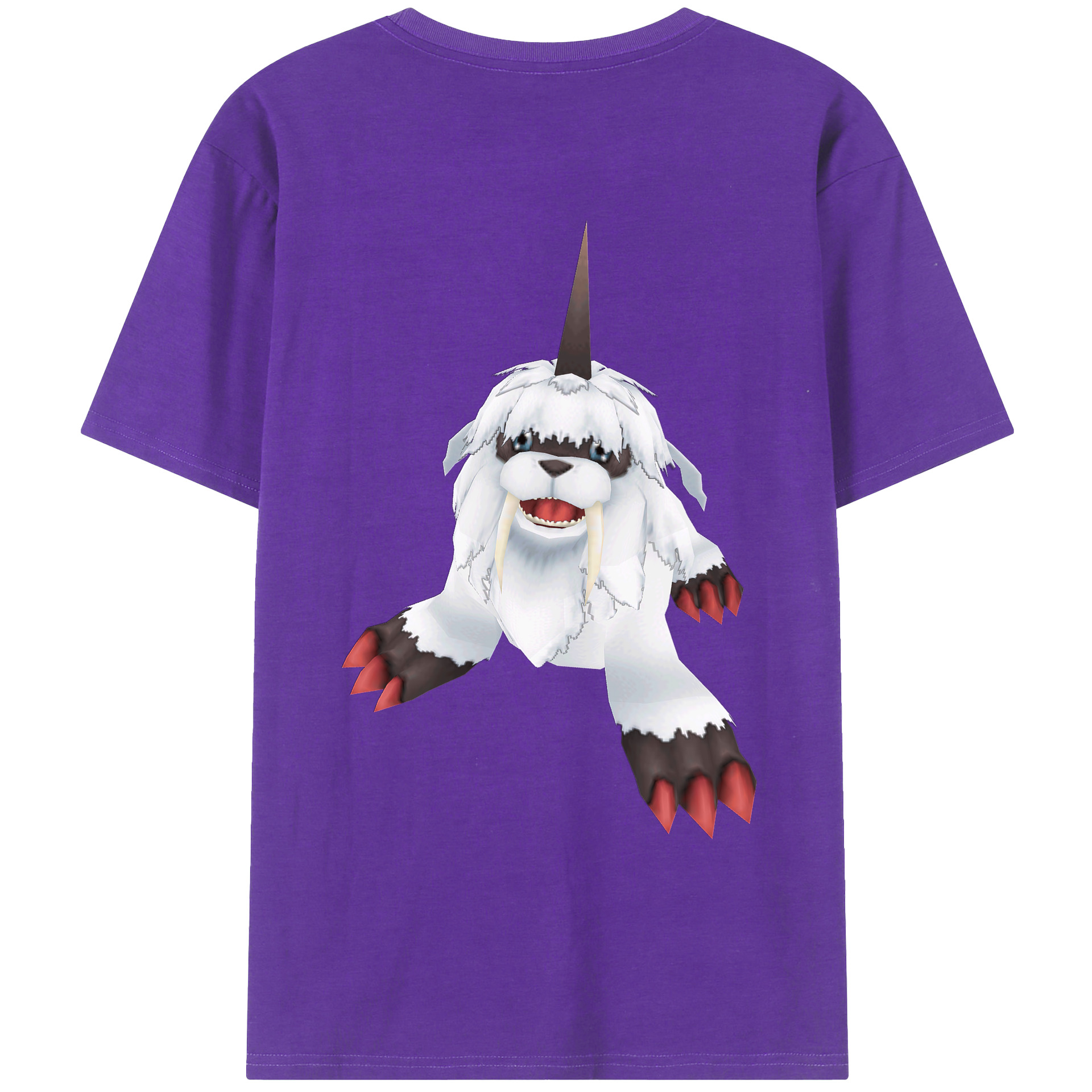 （画像用） Digimon デジタルモンスター/デジモン 綿100％ メンズ半袖Tシャツ（バックプリント） 通気性