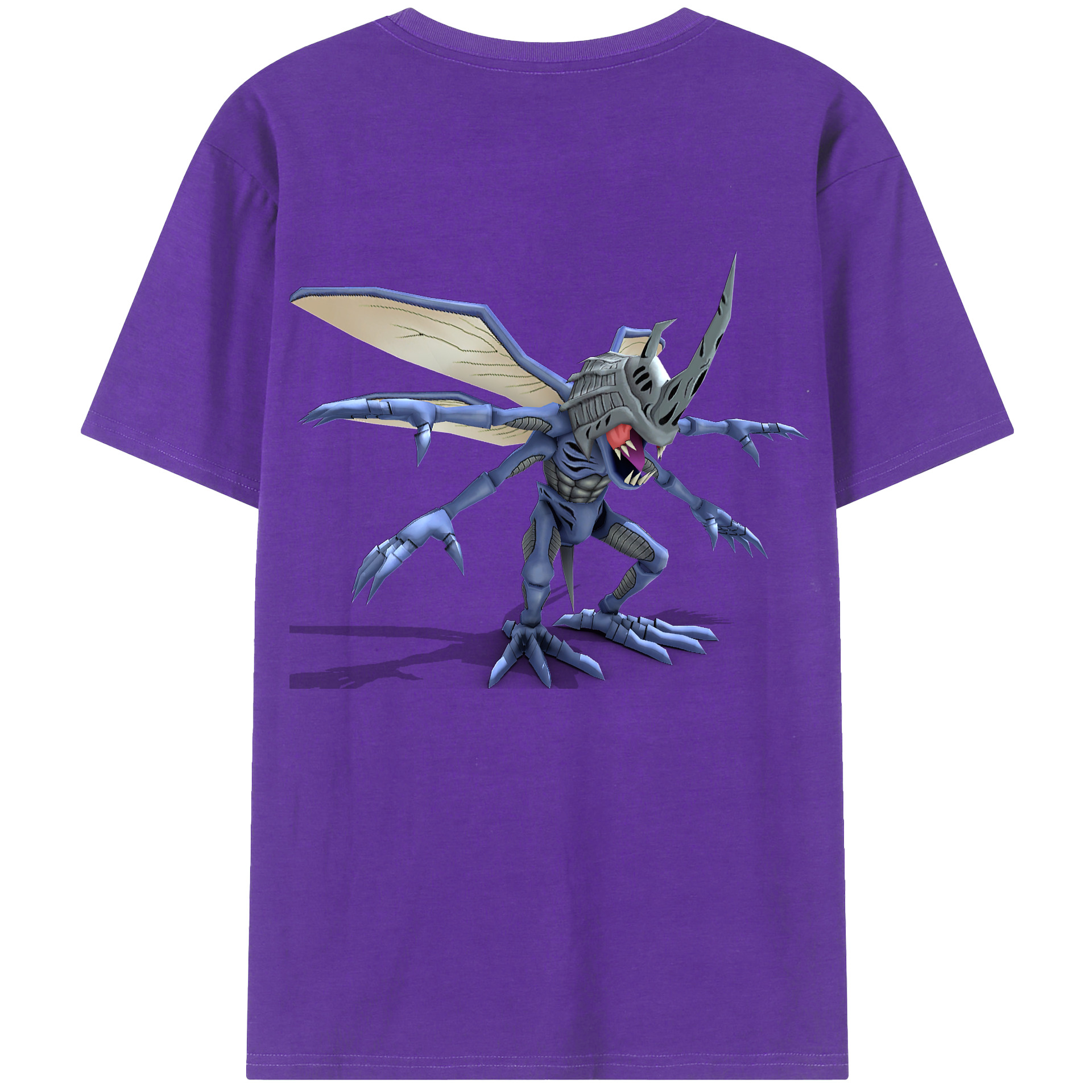 （画像用） Digimon デジタルモンスター/デジモン 綿100％ メンズ半袖Tシャツ（バックプリント） 通気性