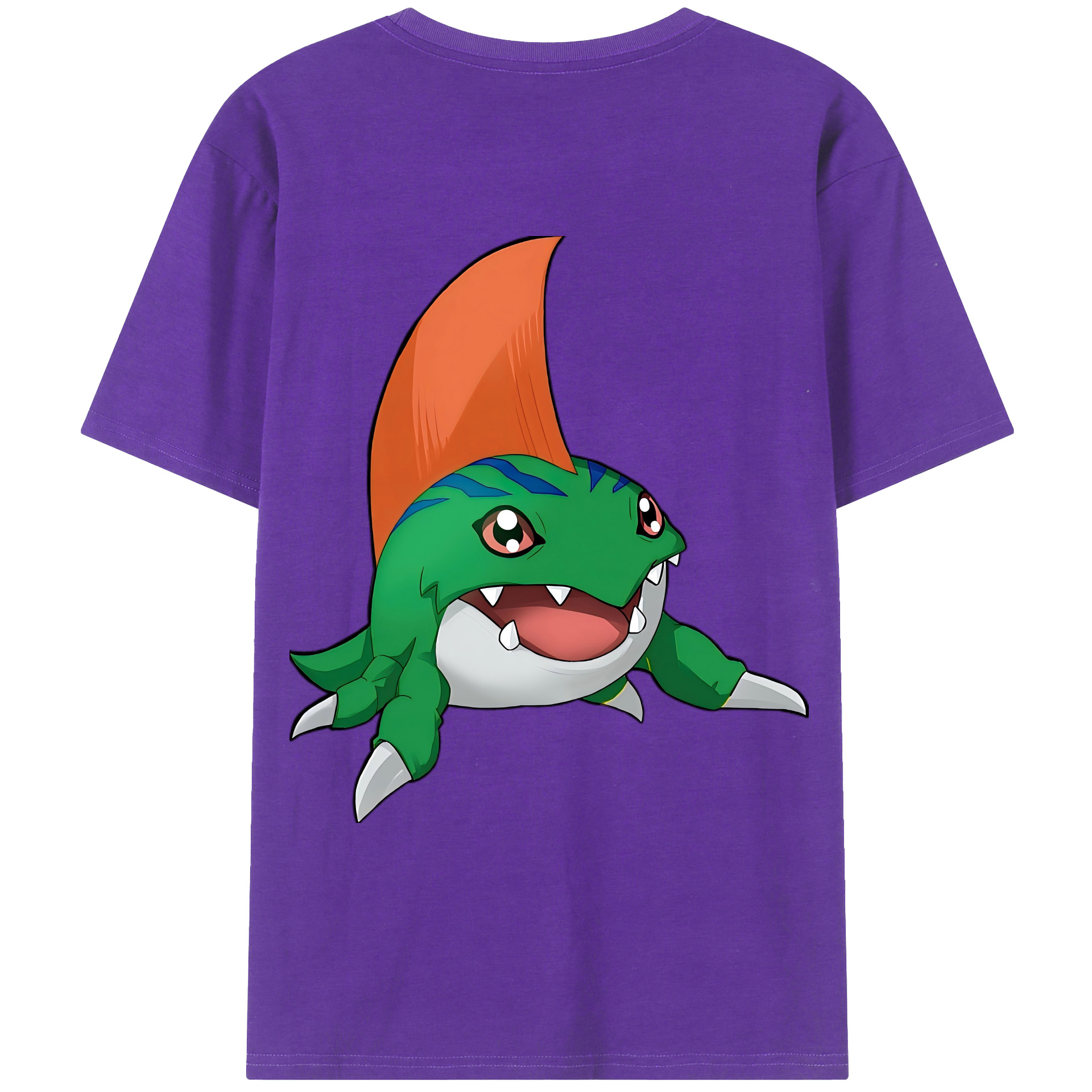 （画像用） Digimon デジタルモンスター/デジモン 綿100％ メンズ半袖Tシャツ（バックプリント） 通気性