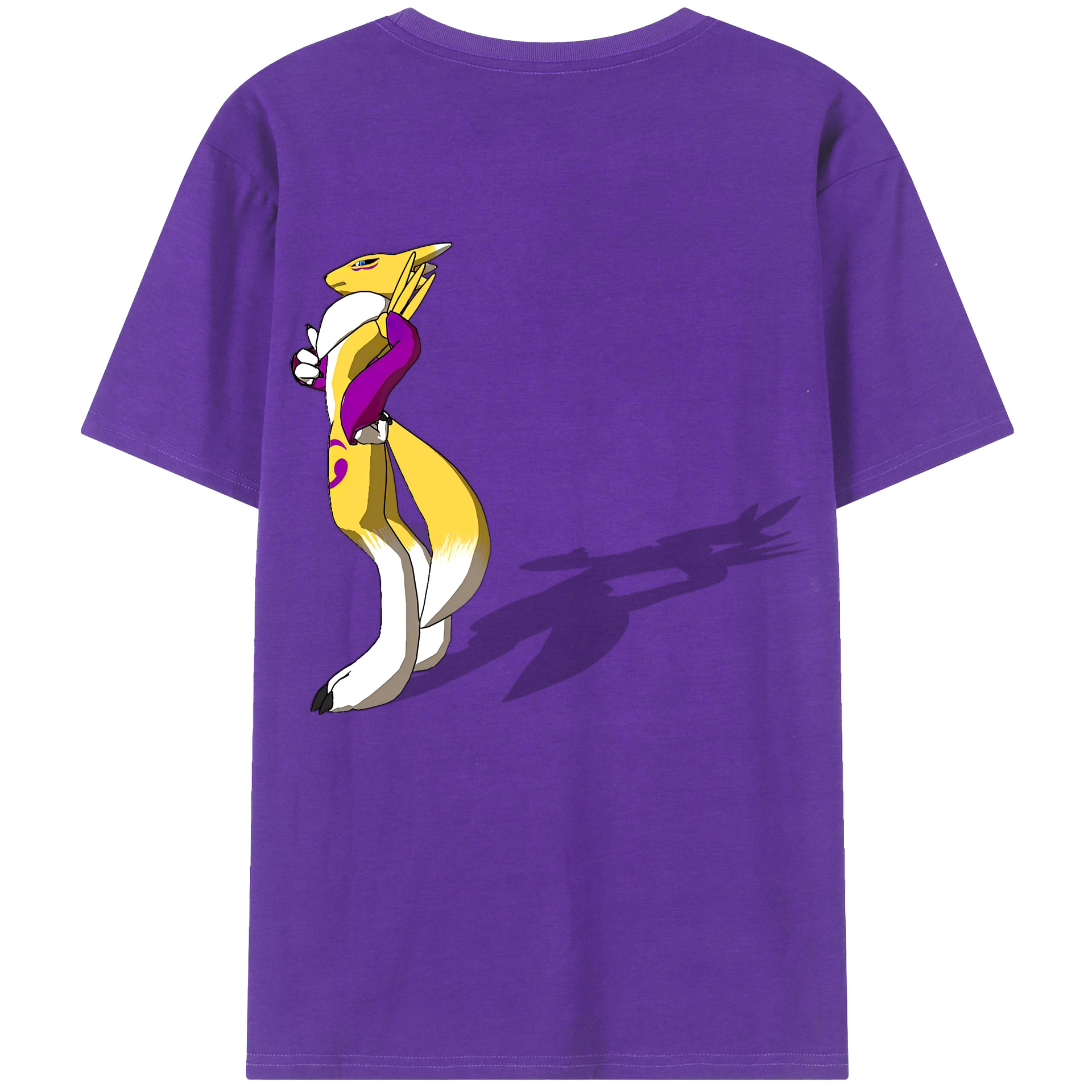 （画像用） Digimon デジタルモンスター/デジモン 綿100％ メンズ半袖Tシャツ（バックプリント） 通気性