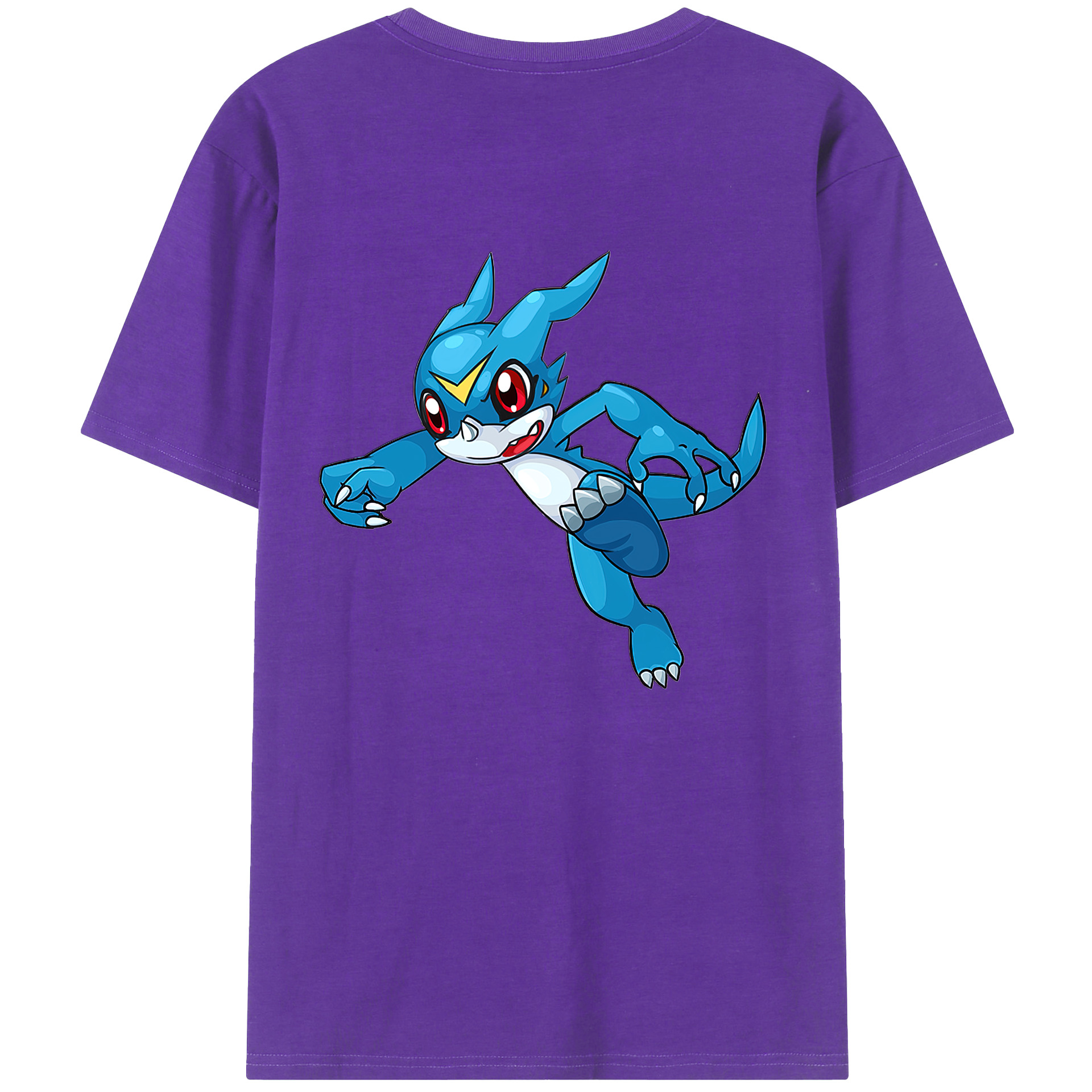 （画像用） Digimon デジタルモンスター/デジモン 綿100％ メンズ半袖Tシャツ（バックプリント） 通気性