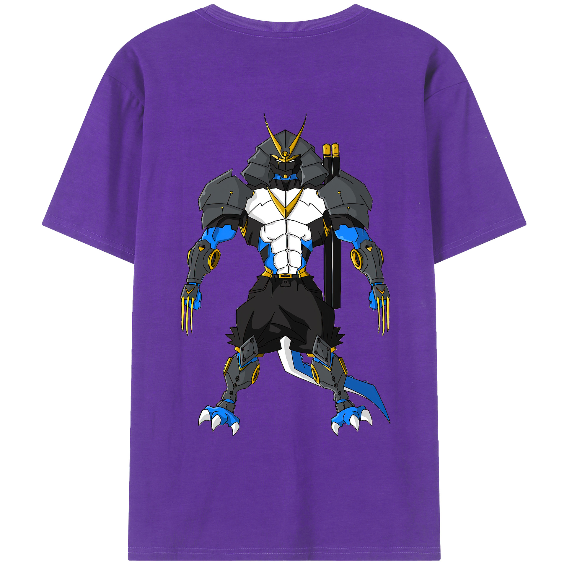 （画像用） Digimon デジタルモンスター/デジモン 綿100％ メンズ半袖Tシャツ（バックプリント） 通気性