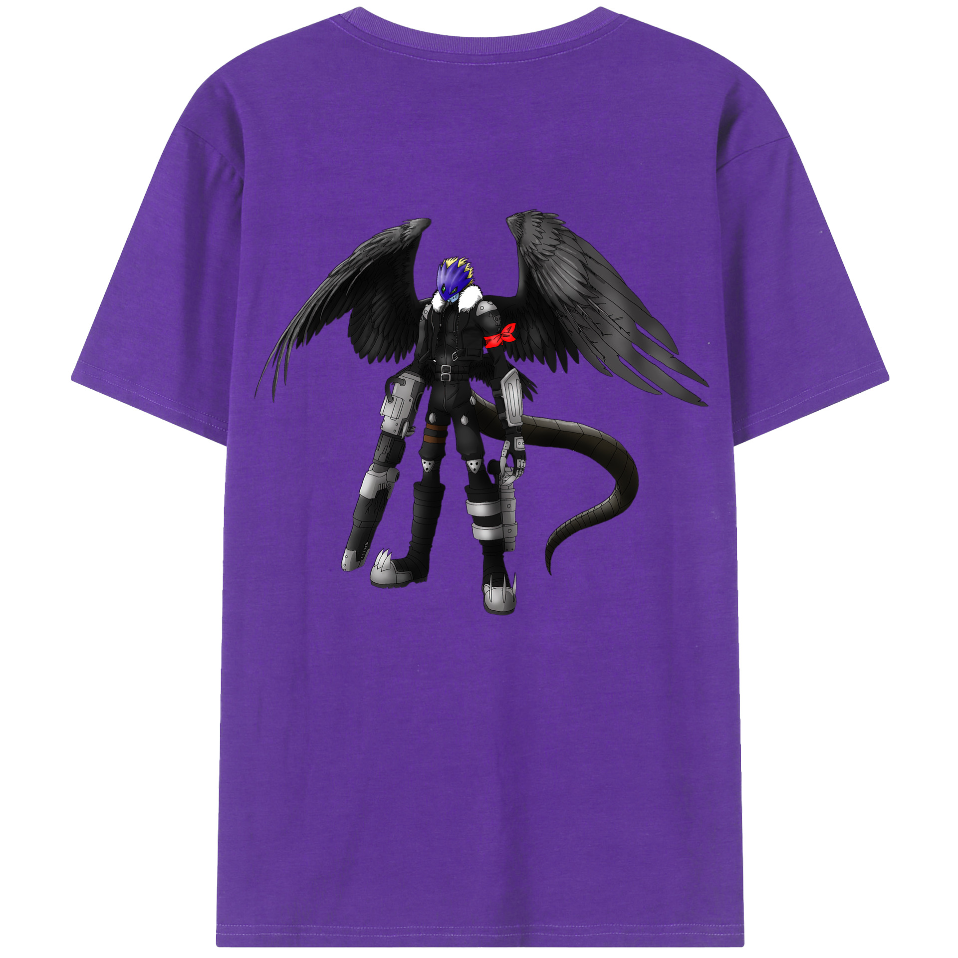 （画像用） Digimon デジタルモンスター/デジモン 綿100％ メンズ半袖Tシャツ（バックプリント） 通気性