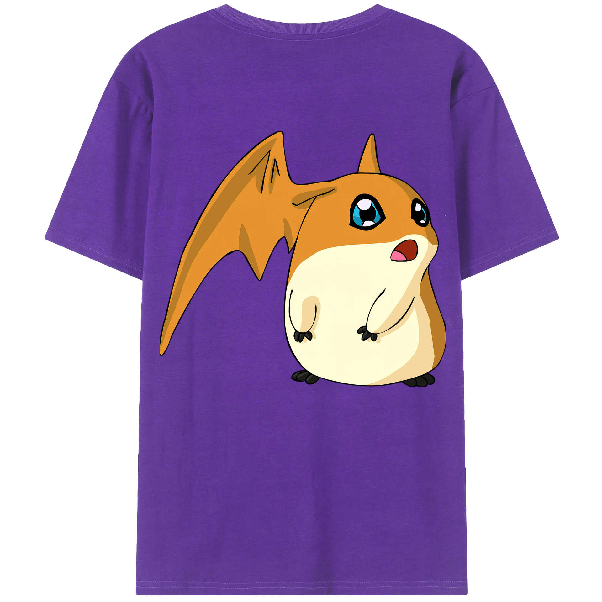 （画像用） Digimon デジタルモンスター/デジモン 綿100％ メンズ半袖Tシャツ（バックプリント） 通気性