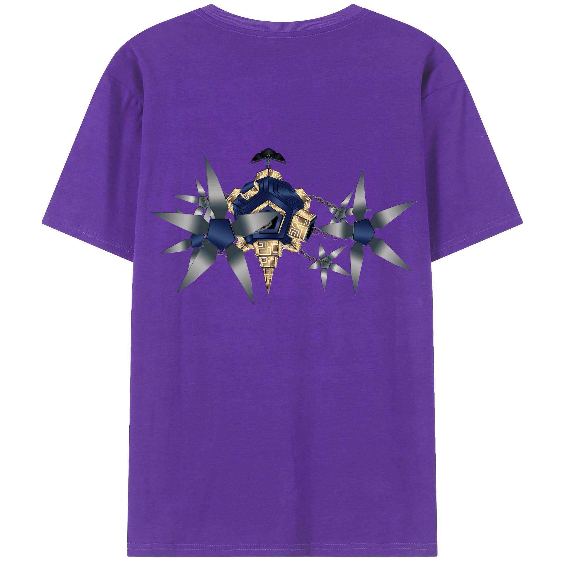 （画像用） Digimon デジタルモンスター/デジモン 綿100％ メンズ半袖Tシャツ（バックプリント） 通気性