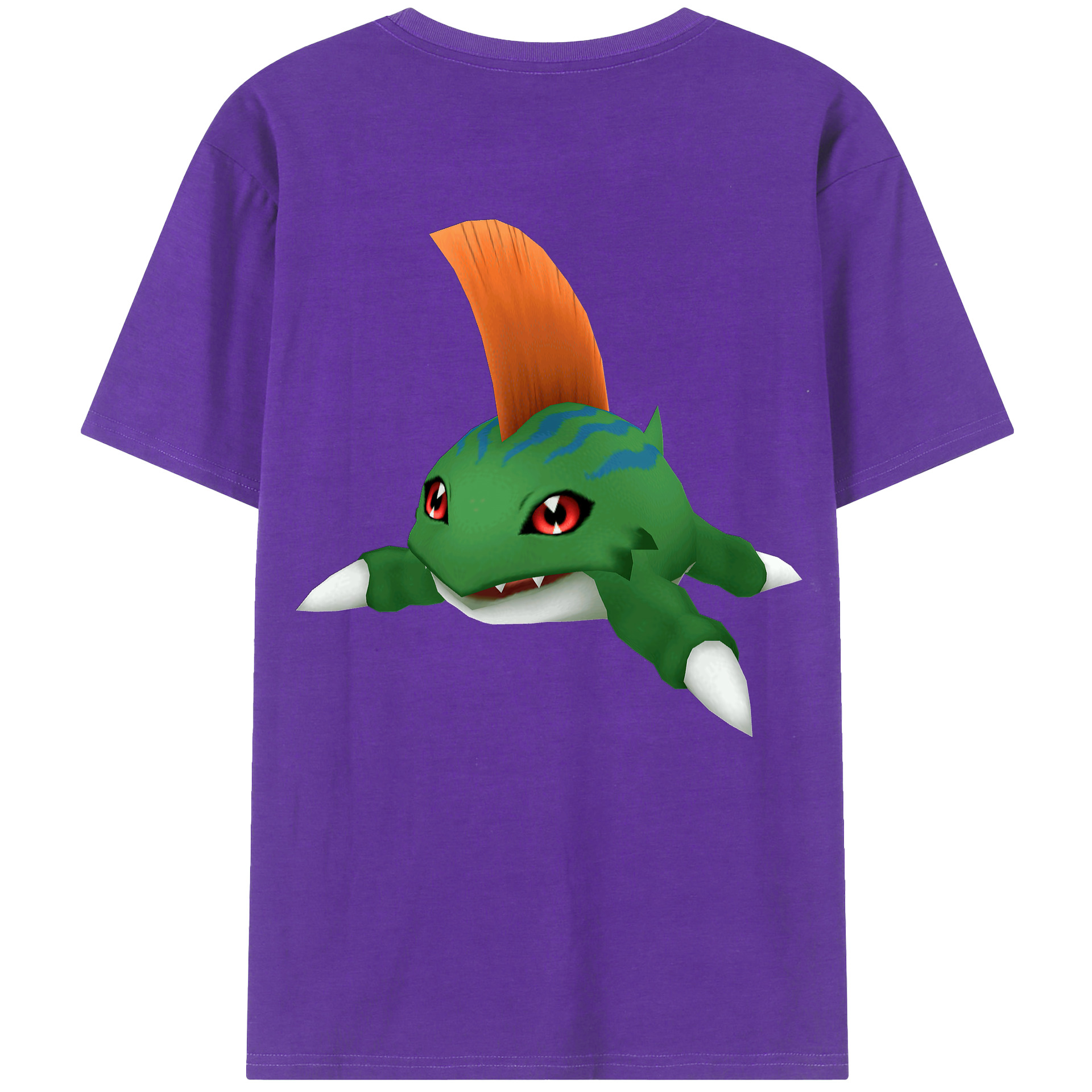 （画像用） Digimon デジタルモンスター/デジモン 綿100％ メンズ半袖Tシャツ（バックプリント） 通気性