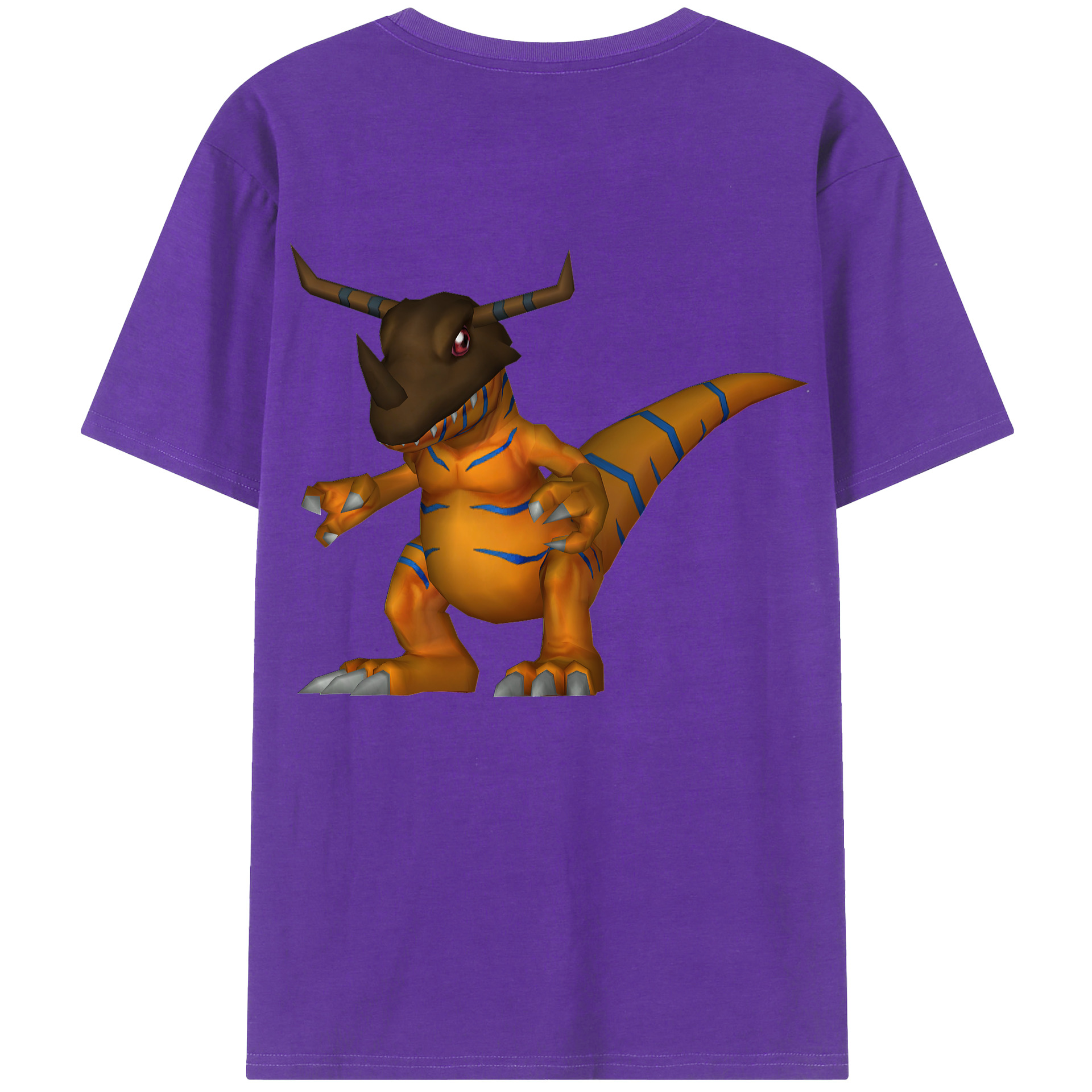 （画像用） Digimon デジタルモンスター/デジモン 綿100％ メンズ半袖Tシャツ（バックプリント） 通気性
