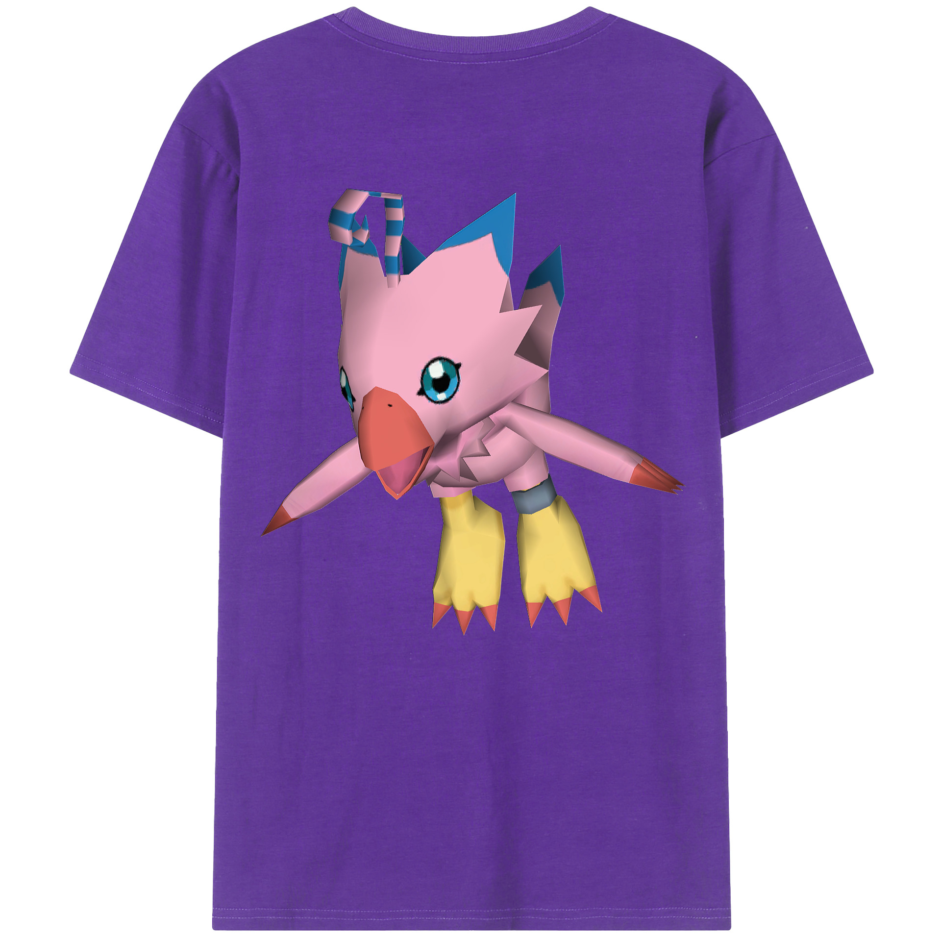 （画像用） Digimon デジタルモンスター/デジモン 綿100％ メンズ半袖Tシャツ（バックプリント） 通気性