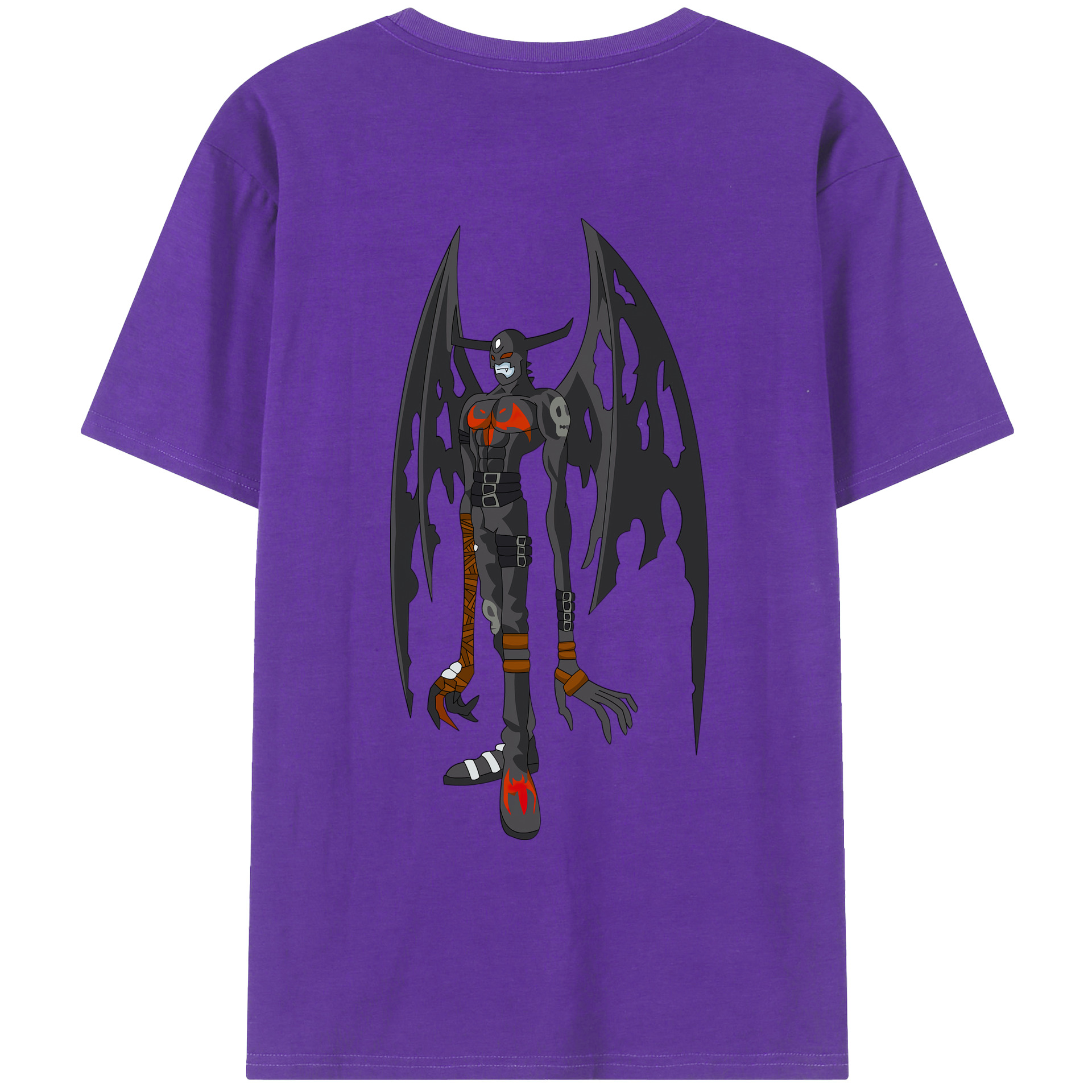 （画像用） Digimon デジタルモンスター/デジモン 綿100％ メンズ半袖Tシャツ（バックプリント） 通気性