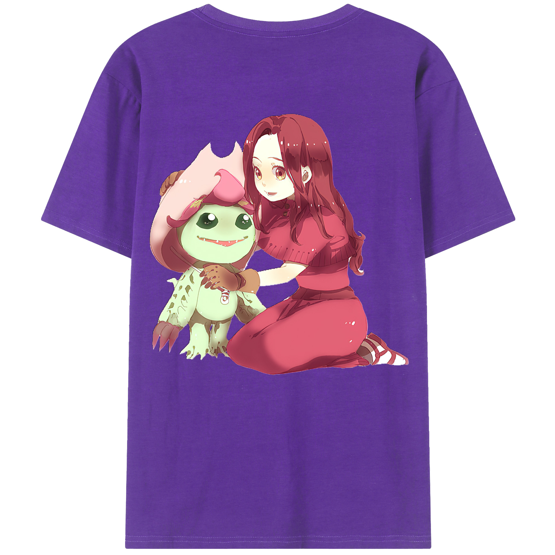 （画像用） Digimon デジタルモンスター/デジモン 綿100％ メンズ半袖Tシャツ（バックプリント） 通気性