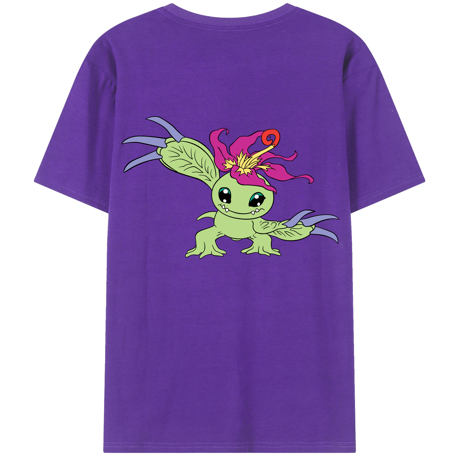 （画像用） Digimon デジタルモンスター/デジモン 綿100％ メンズ半袖Tシャツ（バックプリント） 通気性