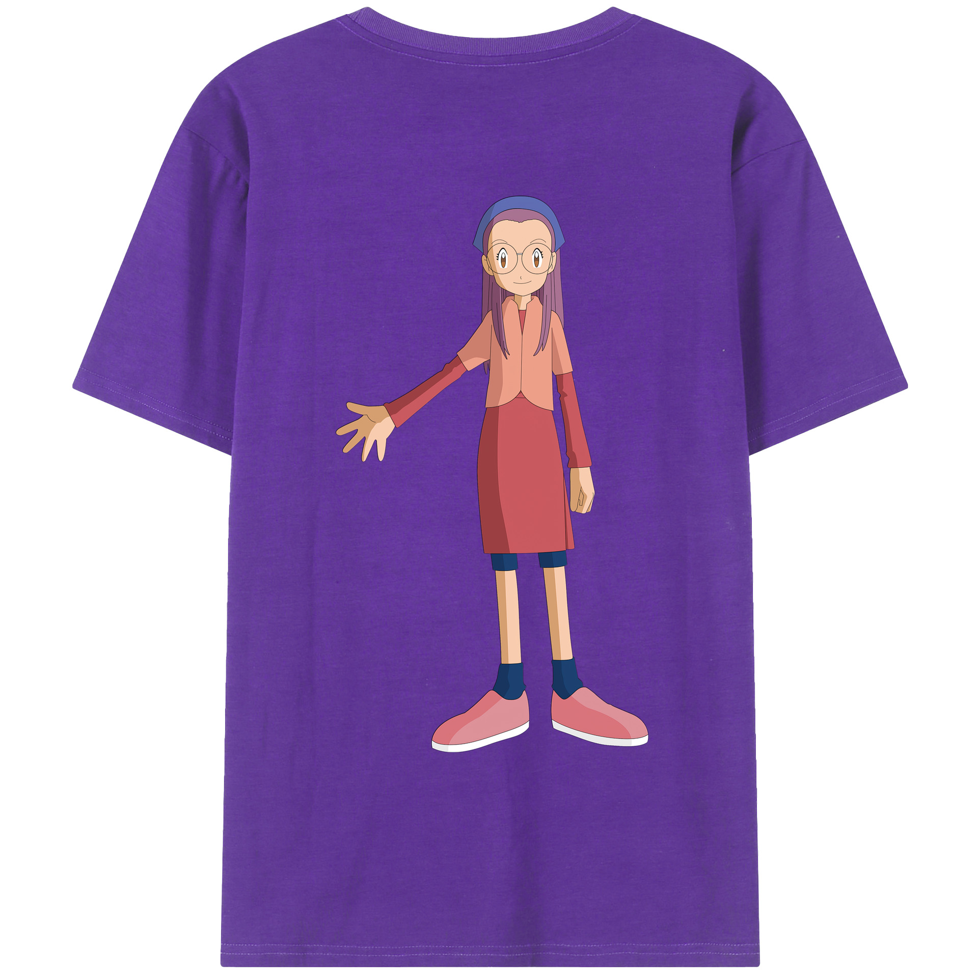 （画像用） Digimon デジタルモンスター/デジモン 綿100％ メンズ半袖Tシャツ（バックプリント） 通気性