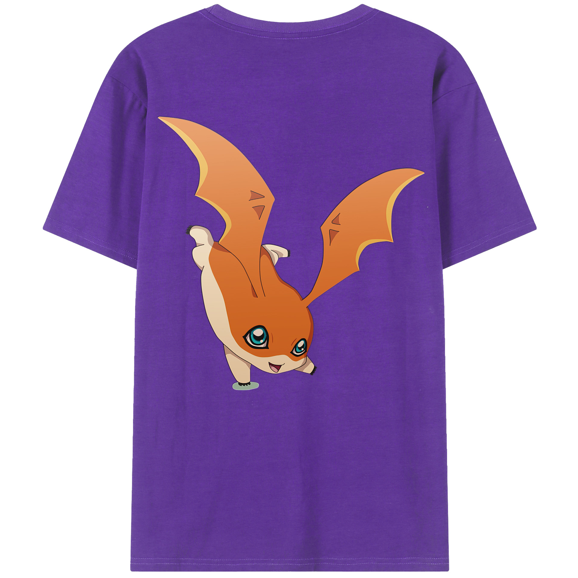 （画像用） Digimon デジタルモンスター/デジモン 綿100％ メンズ半袖Tシャツ（バックプリント） 通気性