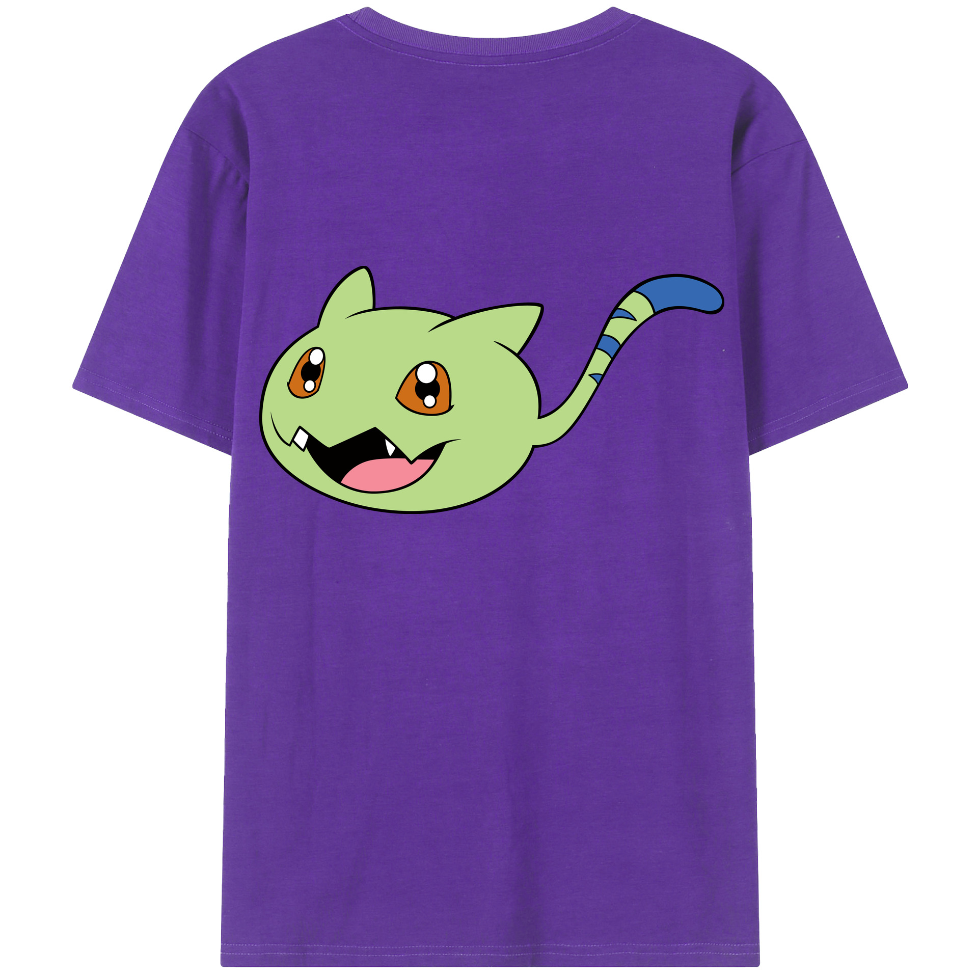 （画像用） Digimon デジタルモンスター/デジモン 綿100％ メンズ半袖Tシャツ（バックプリント） 通気性