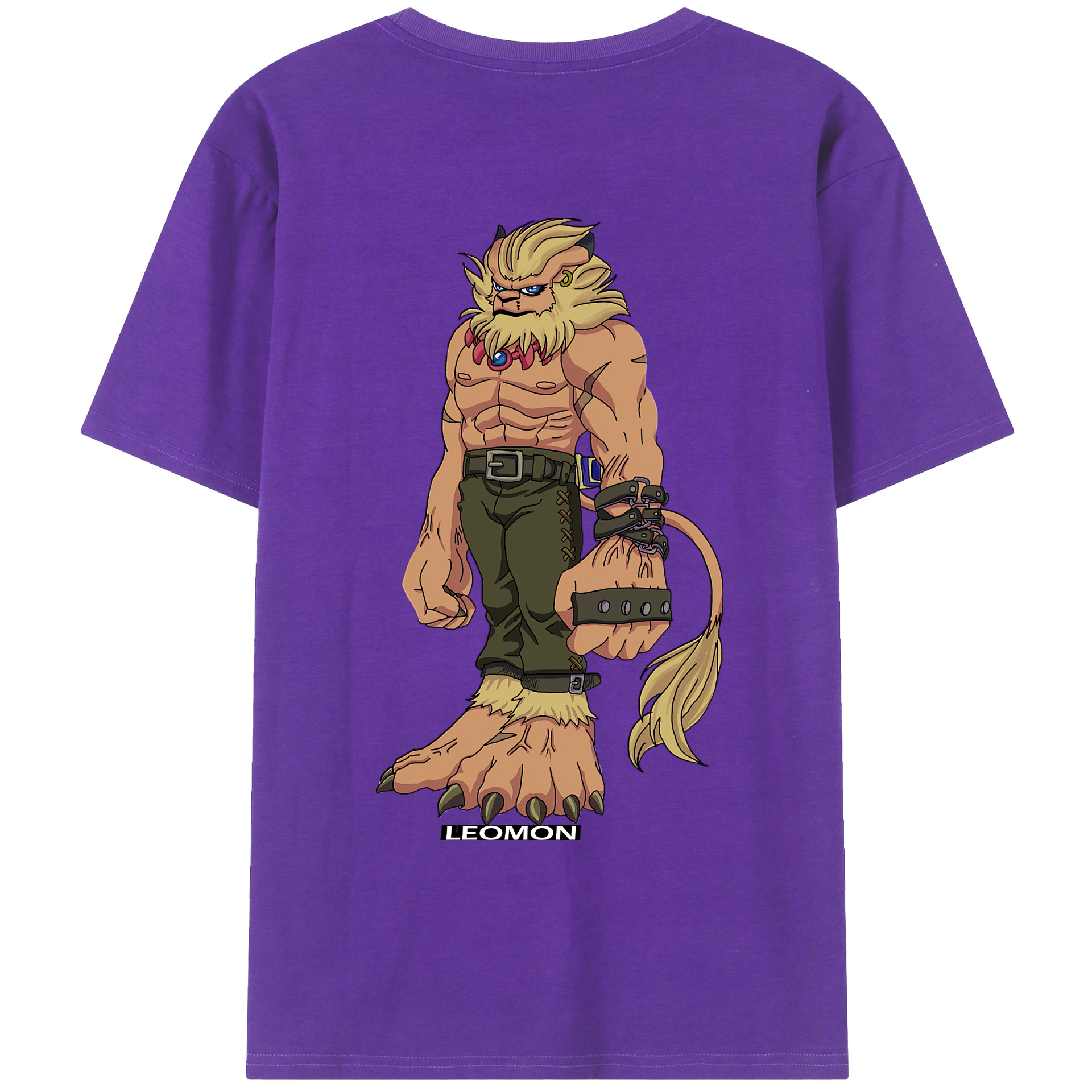 （画像用） Digimon デジタルモンスター/デジモン 綿100％ メンズ半袖Tシャツ（バックプリント） 通気性