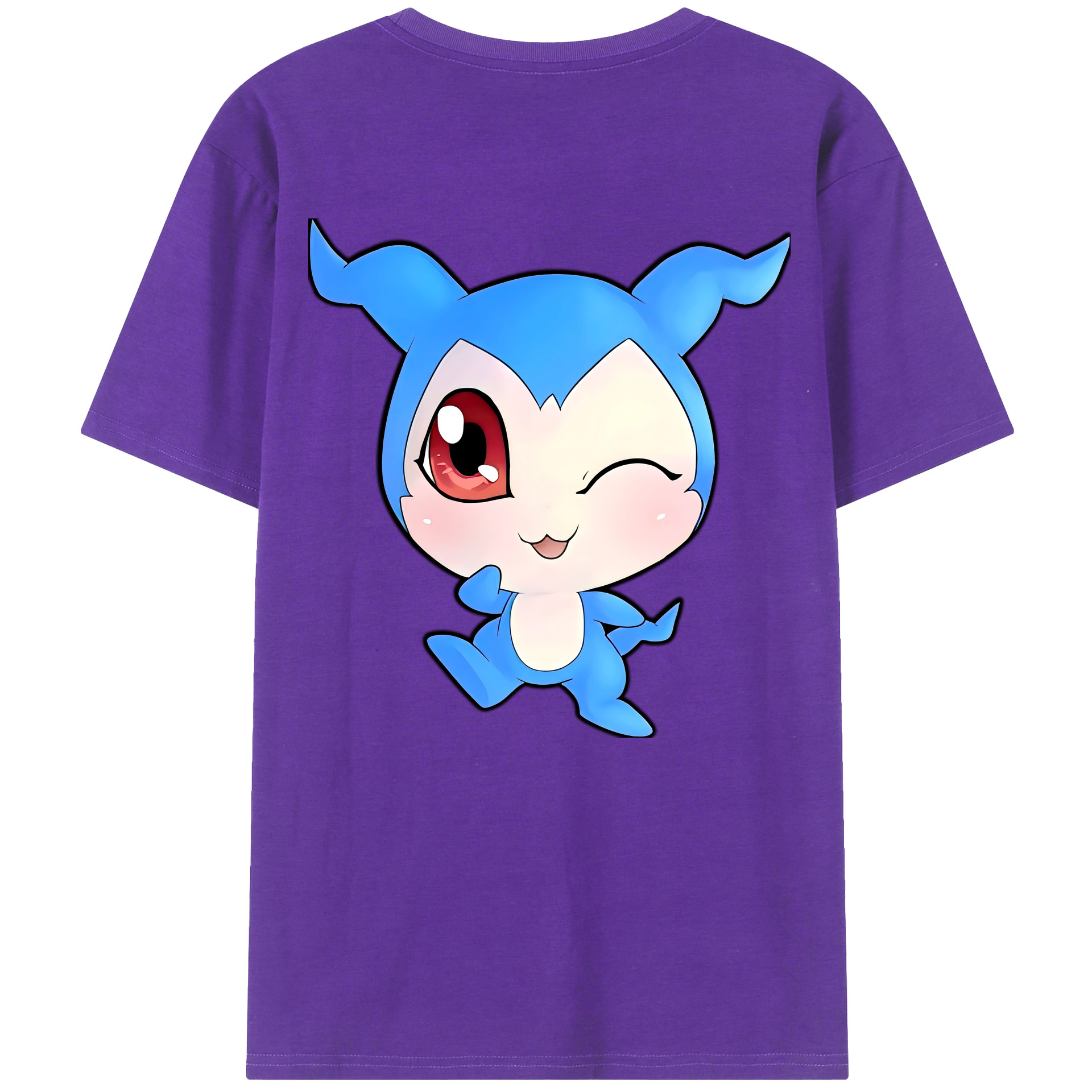 （画像用） Digimon デジタルモンスター/デジモン 綿100％ メンズ半袖Tシャツ（バックプリント） 通気性