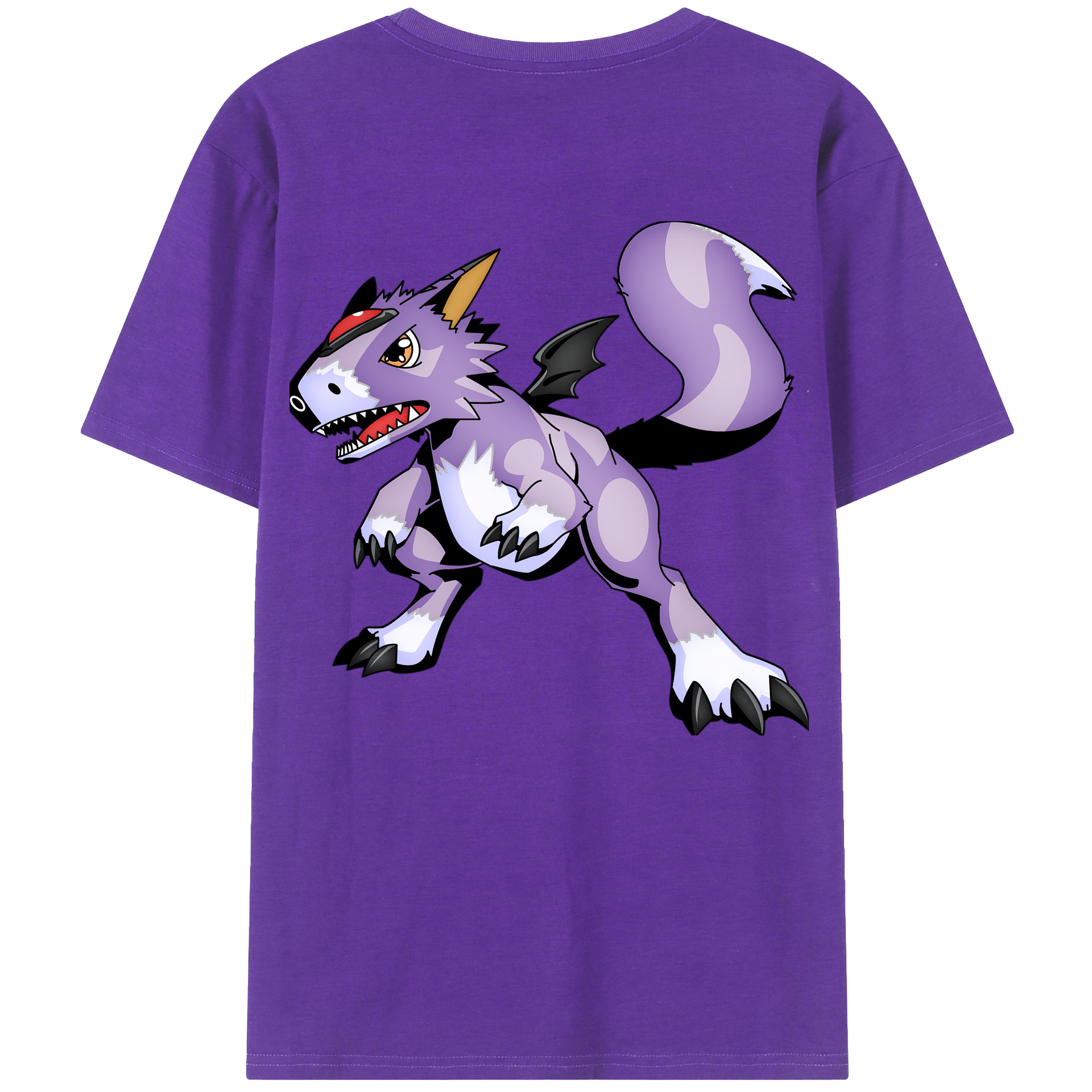 （画像用） Digimon デジタルモンスター/デジモン 綿100％ メンズ半袖Tシャツ（バックプリント） 通気性
