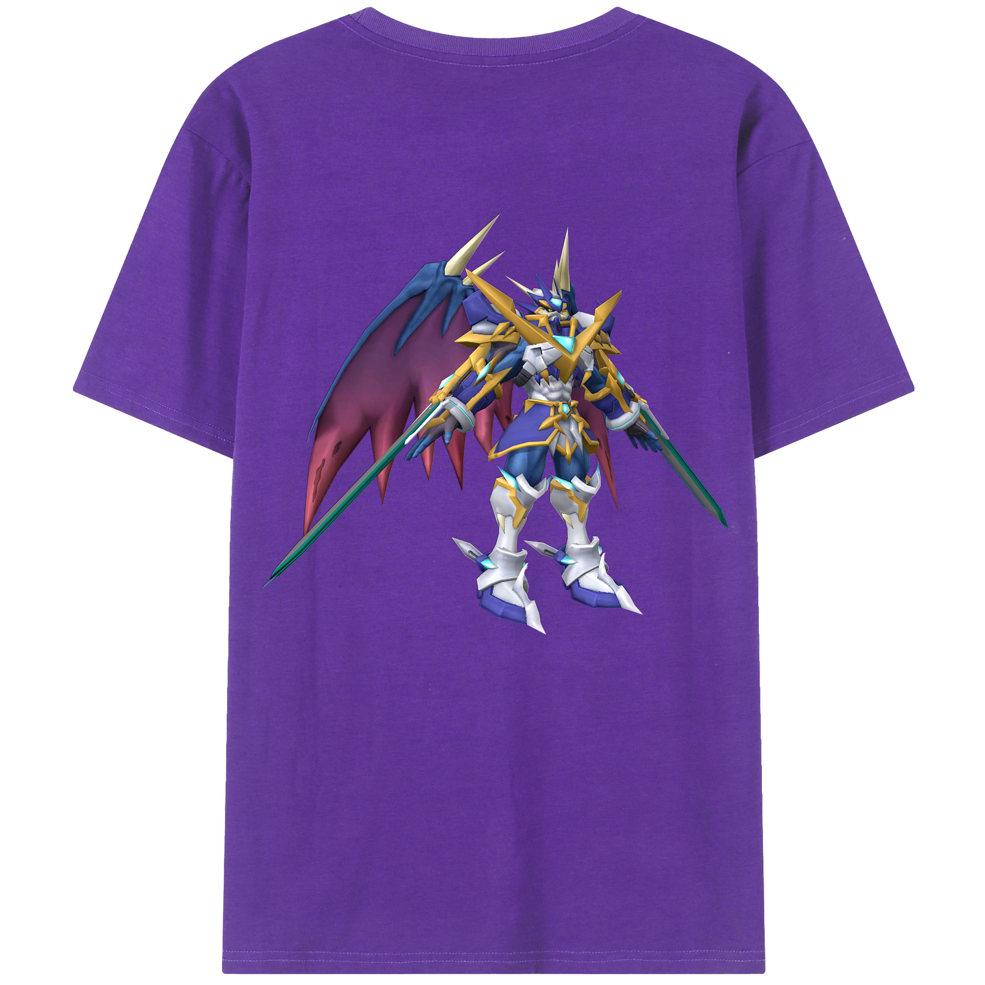 （画像用） Digimon デジタルモンスター/デジモン 綿100％ メンズ半袖Tシャツ（バックプリント） 通気性