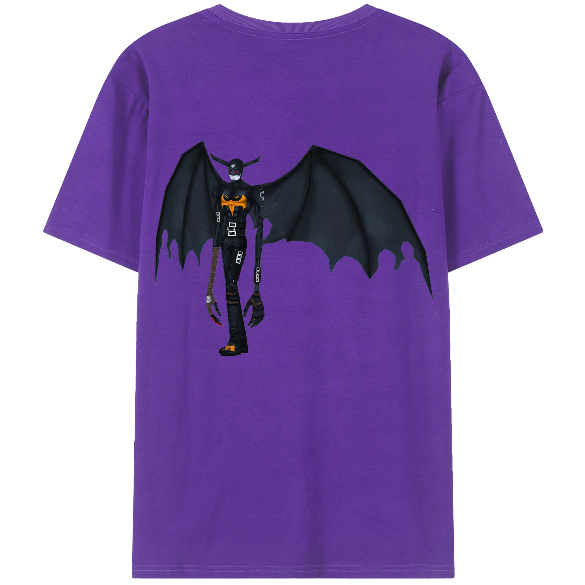 （画像用） Digimon デジタルモンスター/デジモン 綿100％ メンズ半袖Tシャツ（バックプリント） 通気性