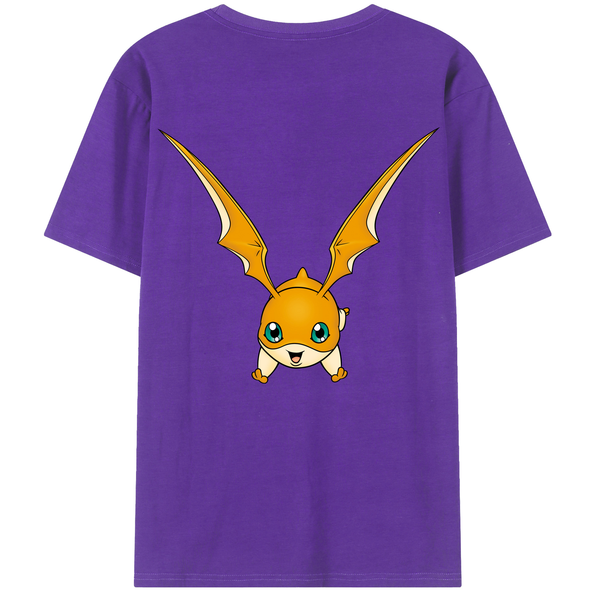 （画像用） Digimon デジタルモンスター/デジモン 綿100％ メンズ半袖Tシャツ（バックプリント） 通気性