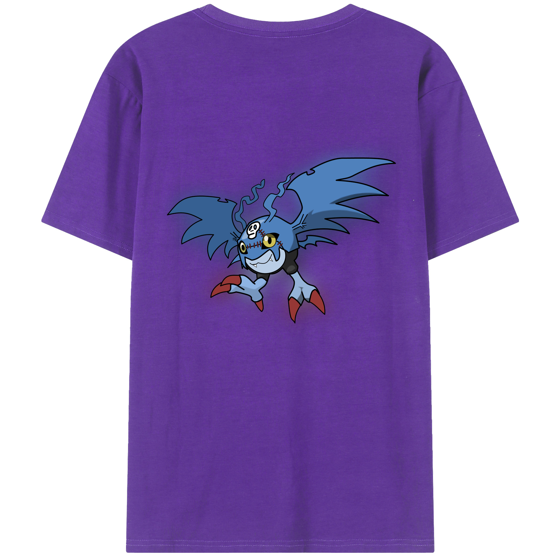（画像用） Digimon デジタルモンスター/デジモン 綿100％ メンズ半袖Tシャツ（バックプリント） 通気性