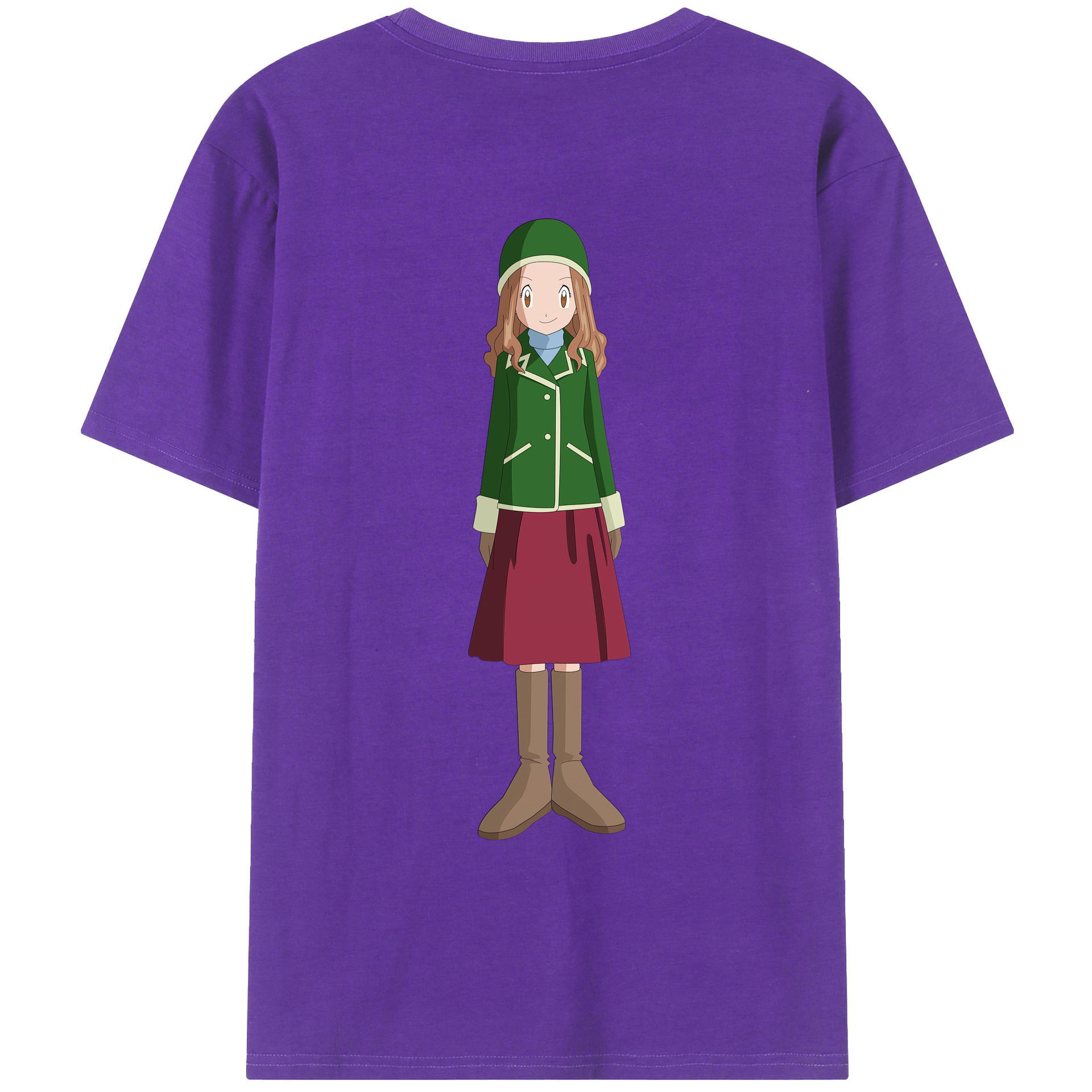 （画像用） Digimon デジタルモンスター/デジモン 綿100％ メンズ半袖Tシャツ（バックプリント） 通気性