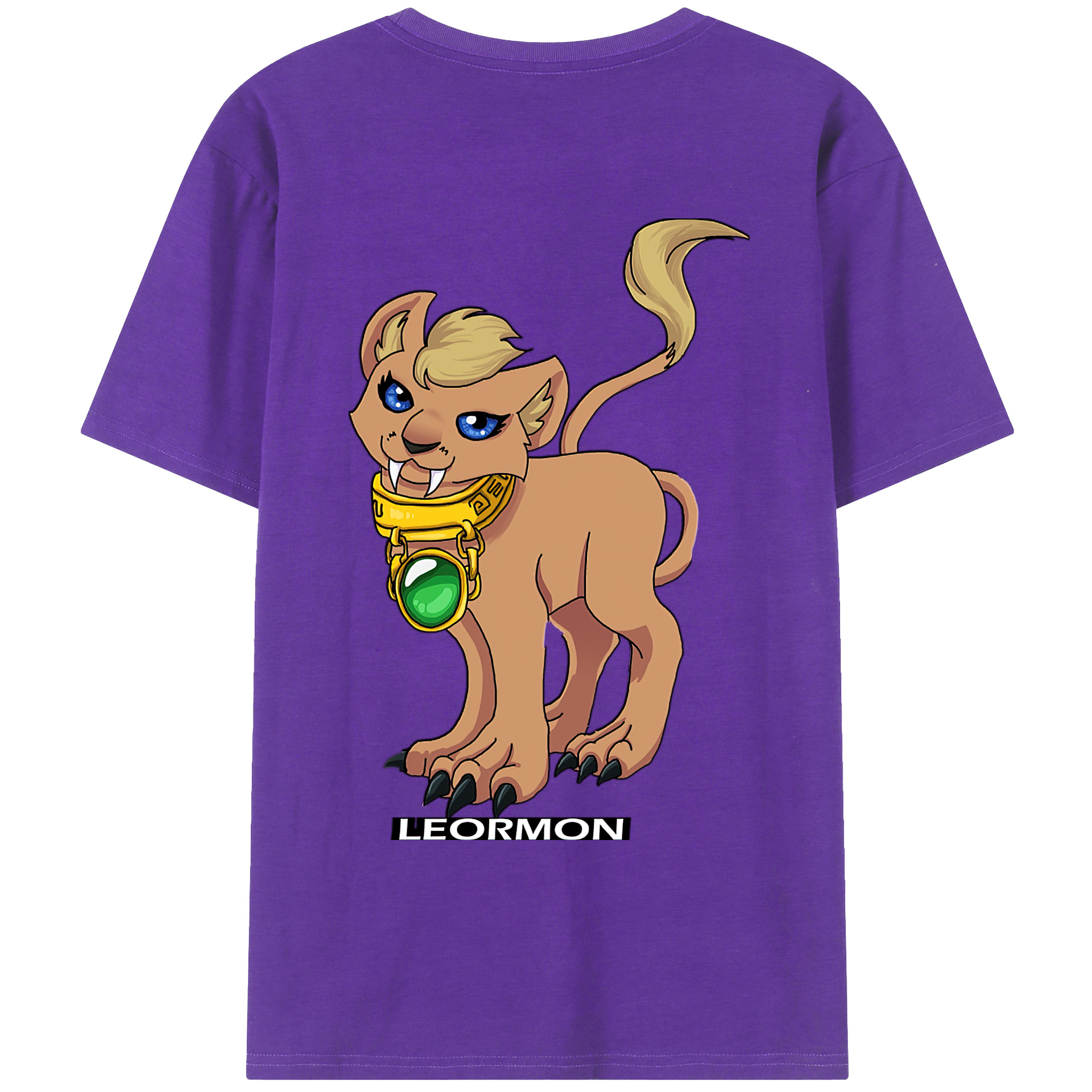 （画像用） Digimon デジタルモンスター/デジモン 綿100％ メンズ半袖Tシャツ（バックプリント） 通気性