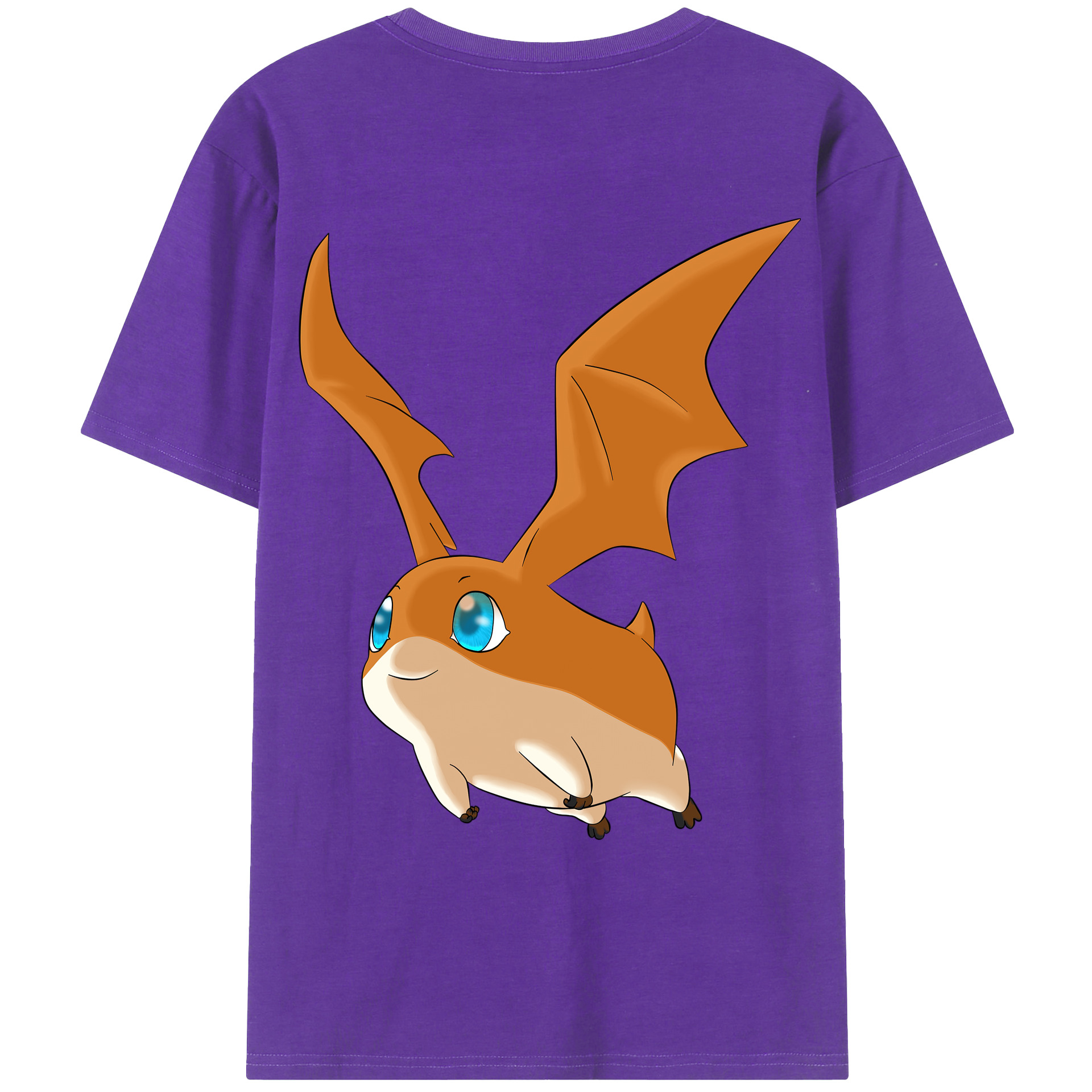 （画像用） Digimon デジタルモンスター/デジモン 綿100％ メンズ半袖Tシャツ（バックプリント） 通気性