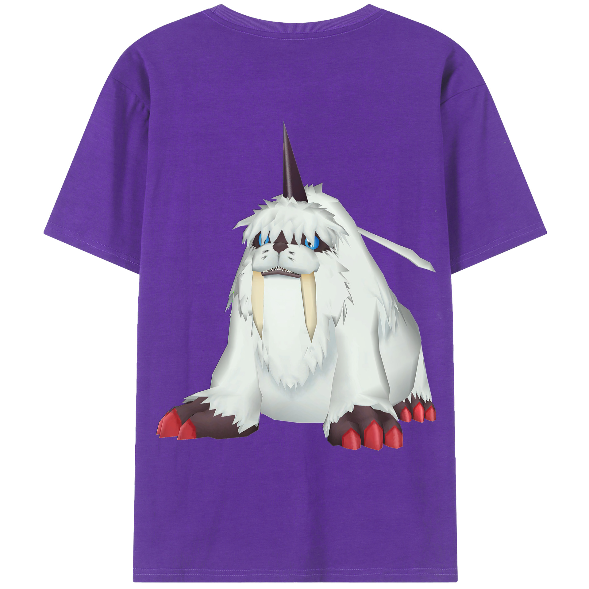 （画像用） Digimon デジタルモンスター/デジモン 綿100％ メンズ半袖Tシャツ（バックプリント） 通気性