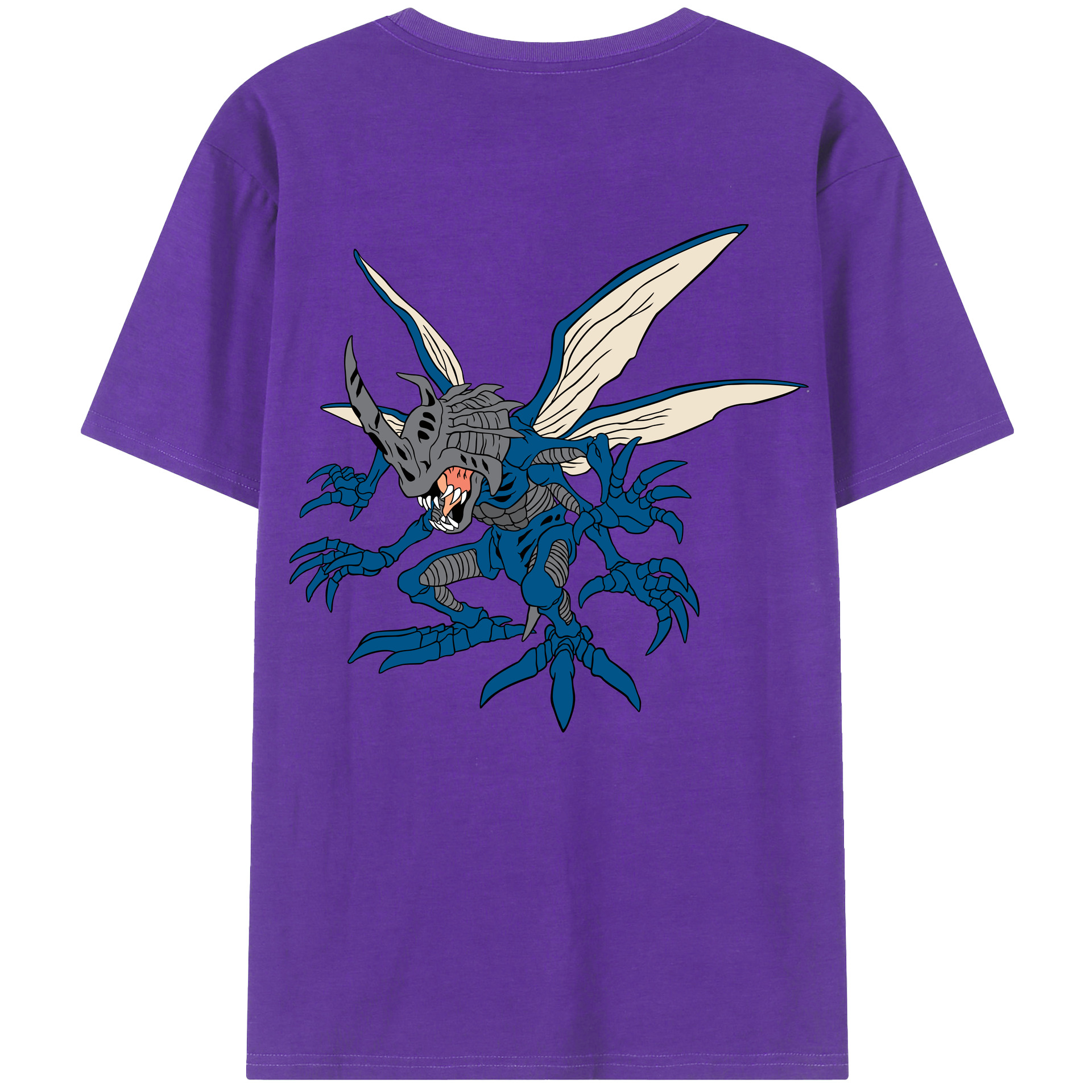 （画像用） Digimon デジタルモンスター/デジモン 綿100％ メンズ半袖Tシャツ（バックプリント） 通気性