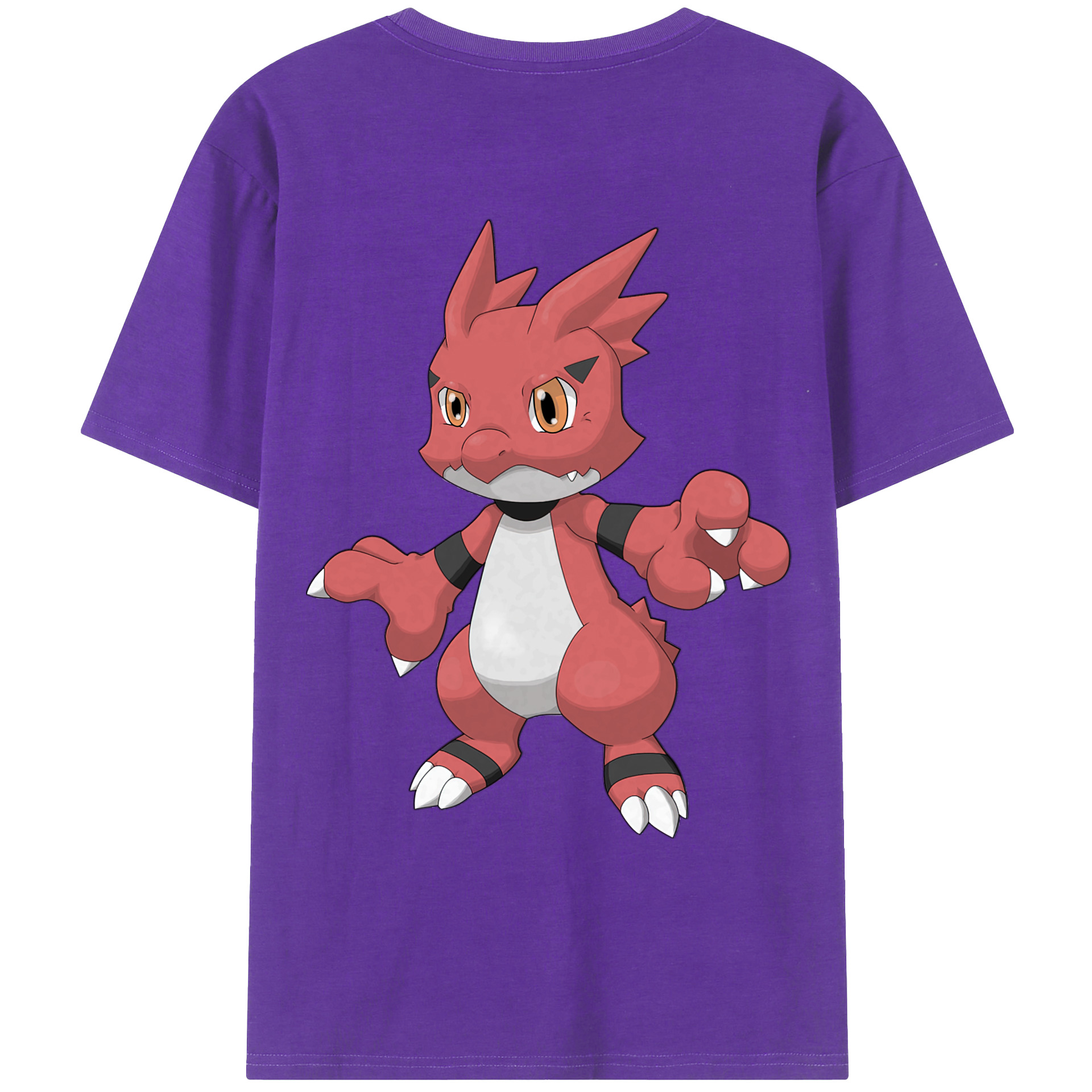 （画像用） Digimon デジタルモンスター/デジモン 綿100％ メンズ半袖Tシャツ（バックプリント） 通気性
