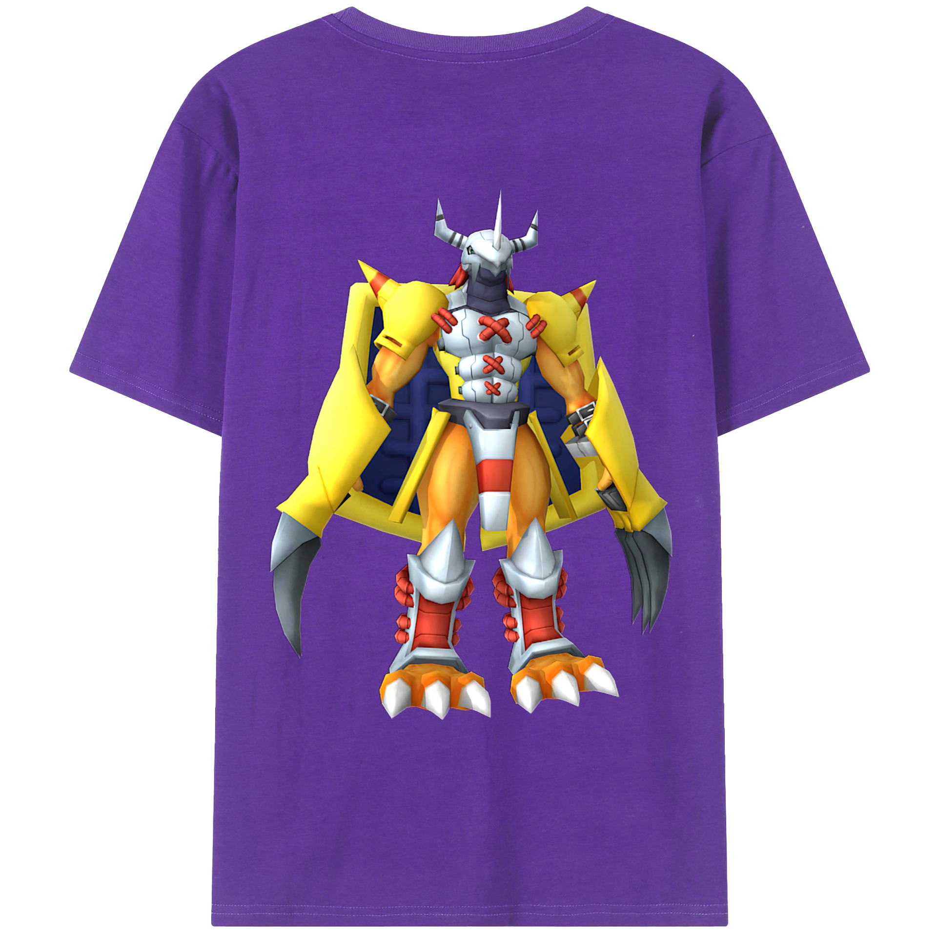 （画像用） Digimon デジタルモンスター/デジモン 綿100％ メンズ半袖Tシャツ（バックプリント） 通気性