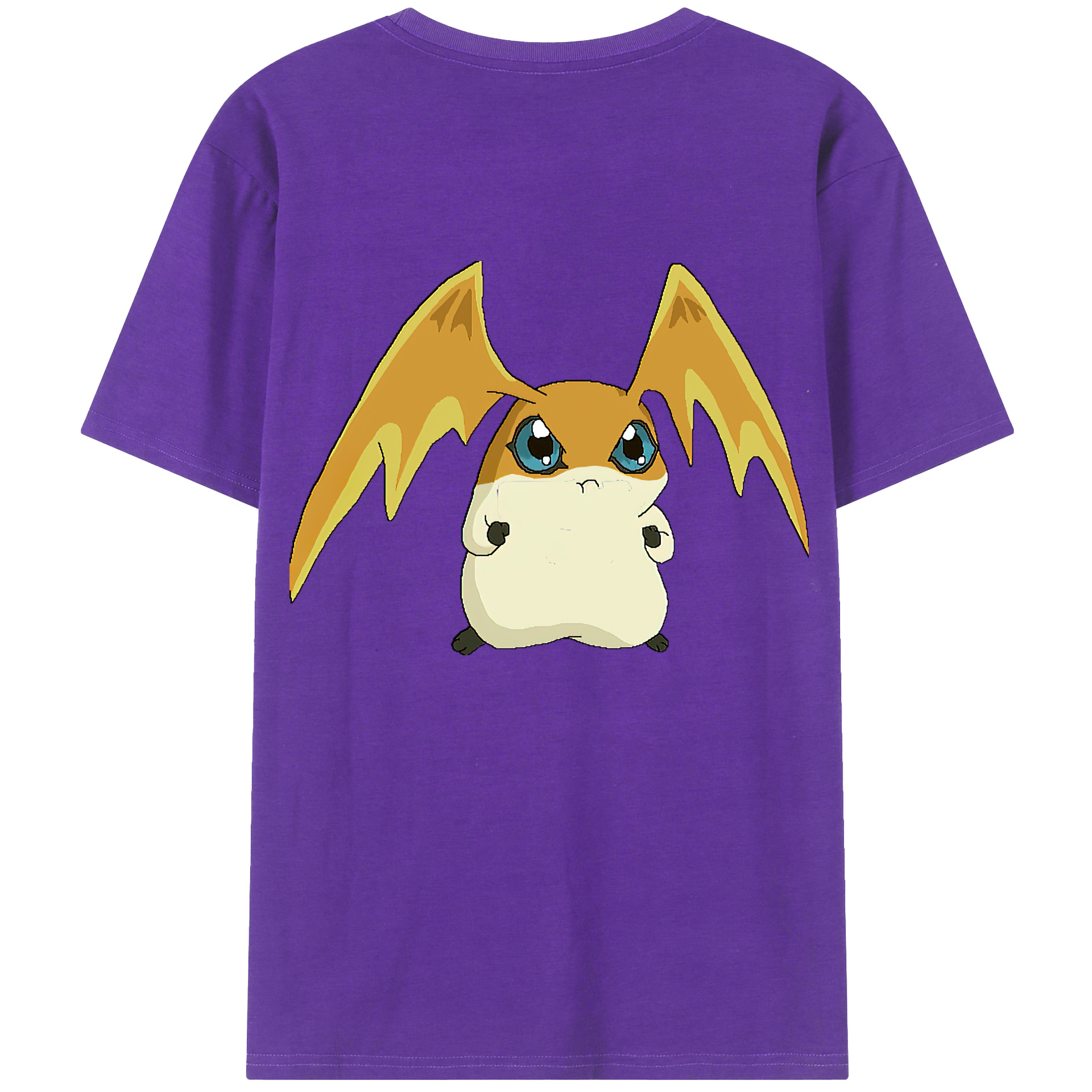 （画像用） Digimon デジタルモンスター/デジモン 綿100％ メンズ半袖Tシャツ（バックプリント） 通気性