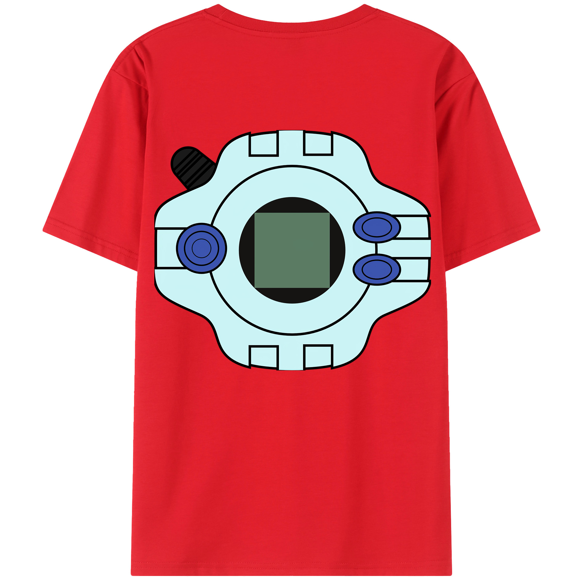 （画像用） Digimon デジタルモンスター/デジモン 綿100％ メンズ半袖Tシャツ（バックプリント） 通気性