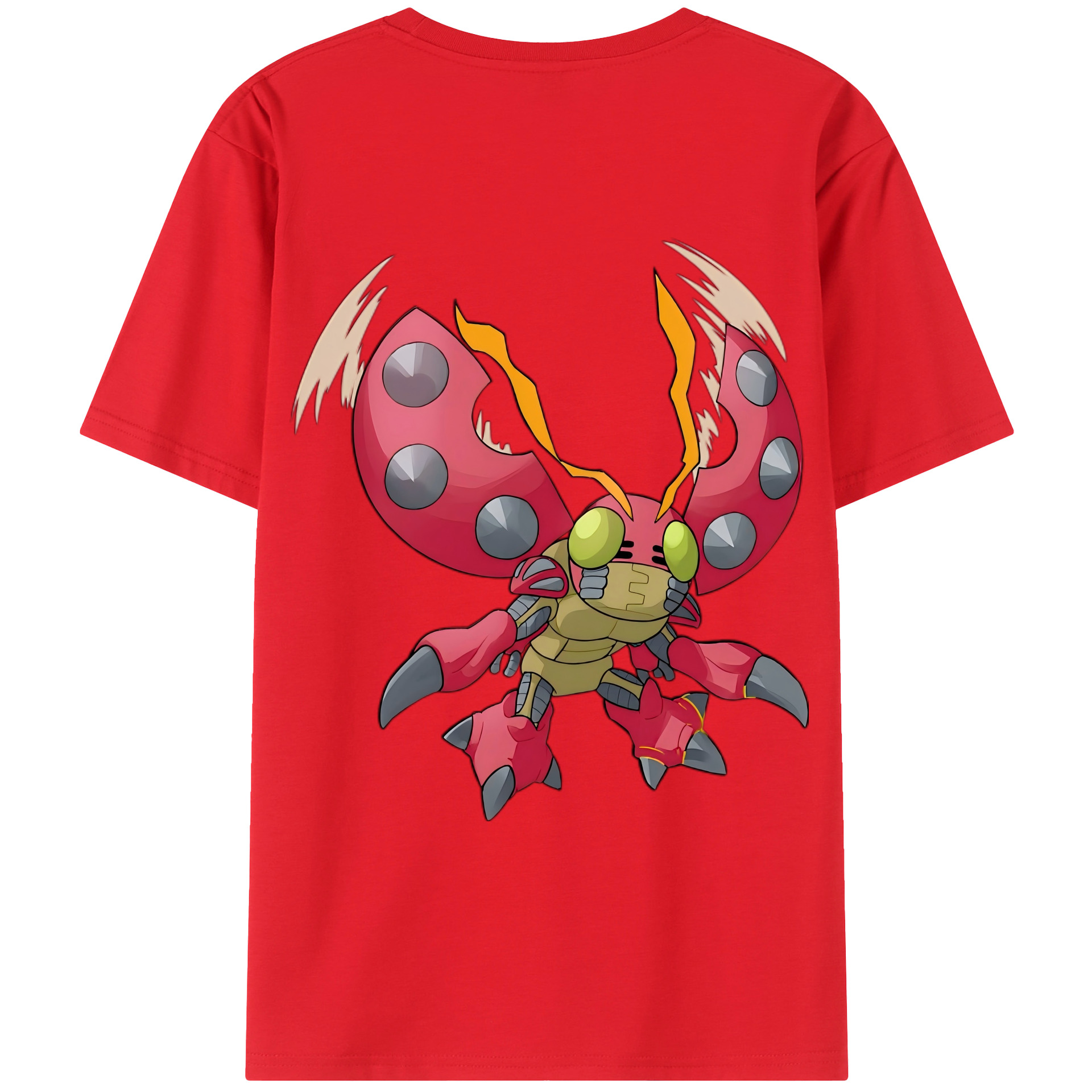 （画像用） Digimon デジタルモンスター/デジモン 綿100％ メンズ半袖Tシャツ（バックプリント） 通気性