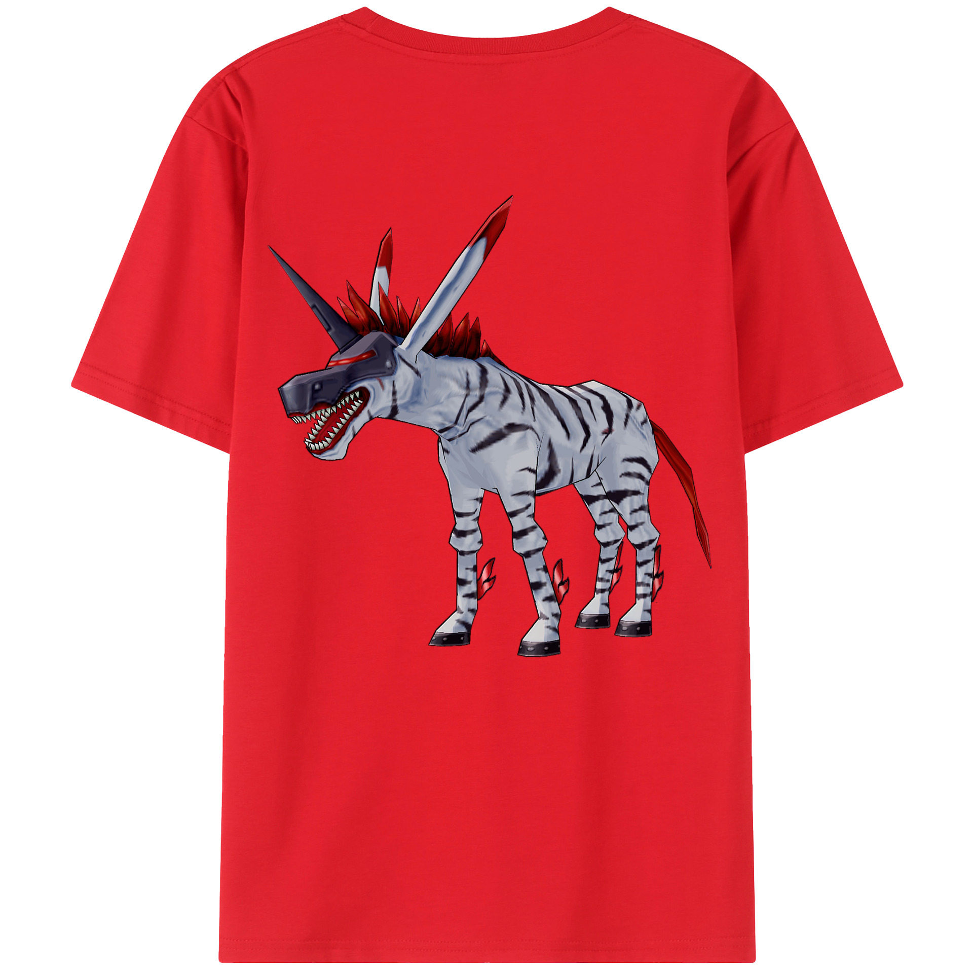 （画像用） Digimon デジタルモンスター/デジモン 綿100％ メンズ半袖Tシャツ（バックプリント） 通気性