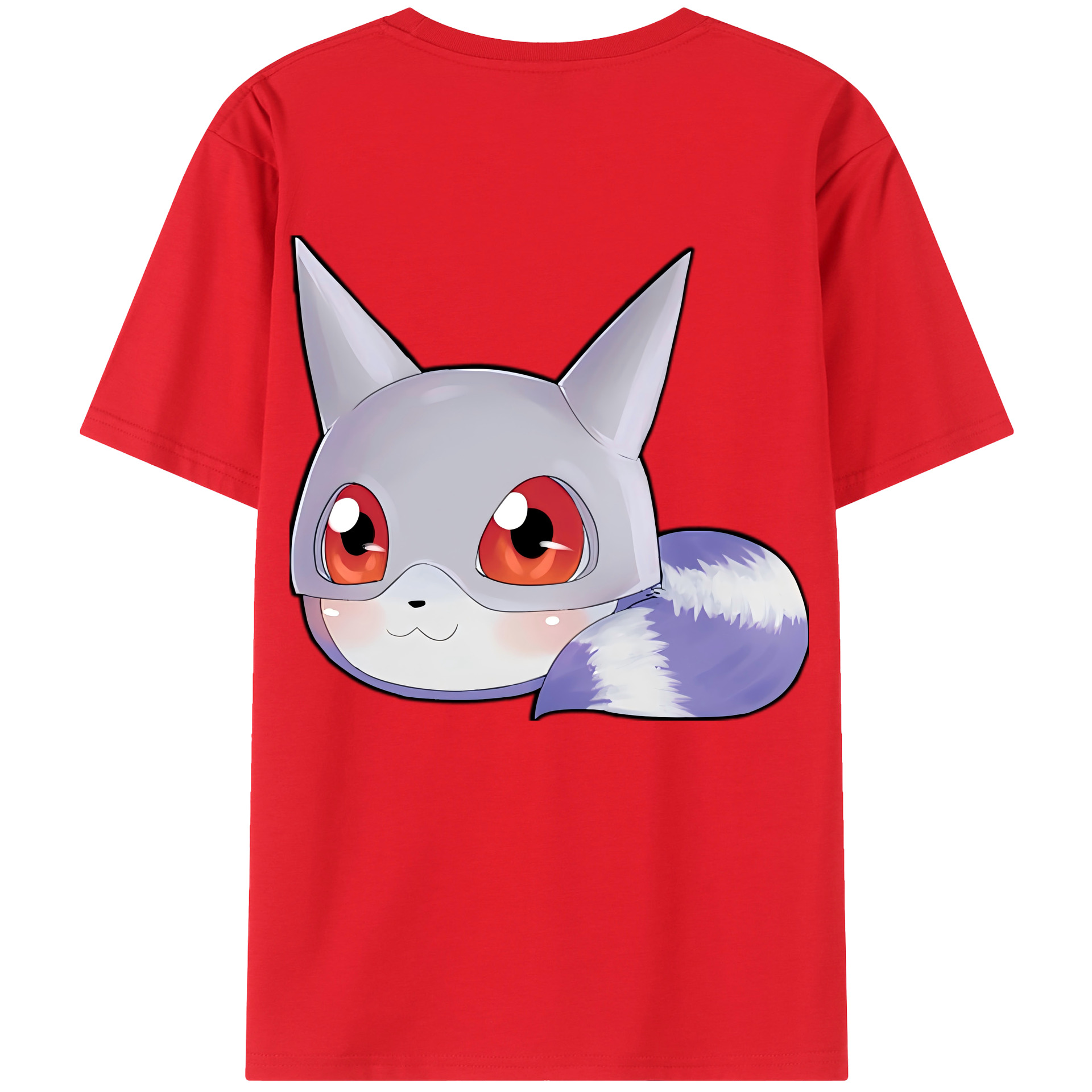 （画像用） Digimon デジタルモンスター/デジモン 綿100％ メンズ半袖Tシャツ（バックプリント） 通気性
