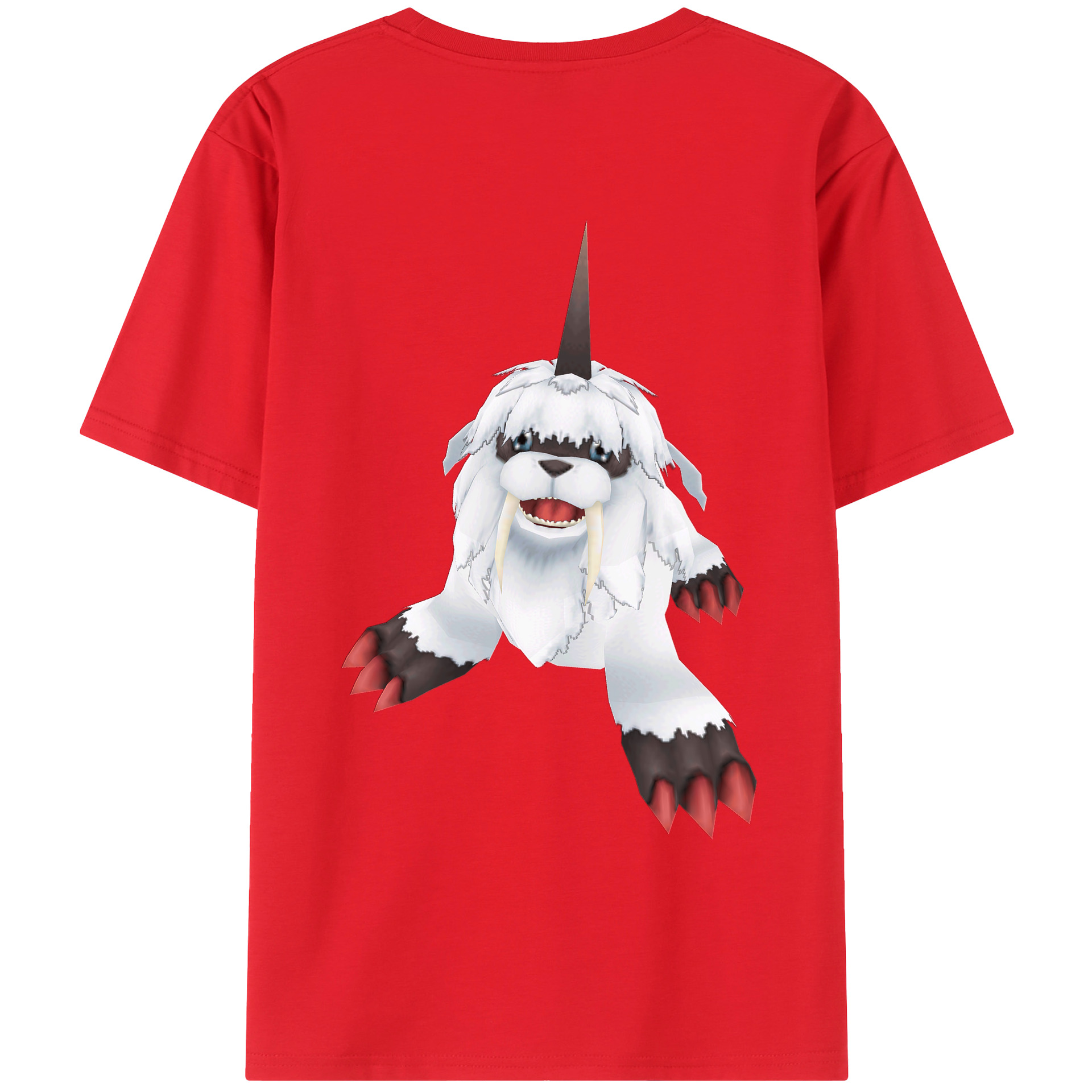 （画像用） Digimon デジタルモンスター/デジモン 綿100％ メンズ半袖Tシャツ（バックプリント） 通気性