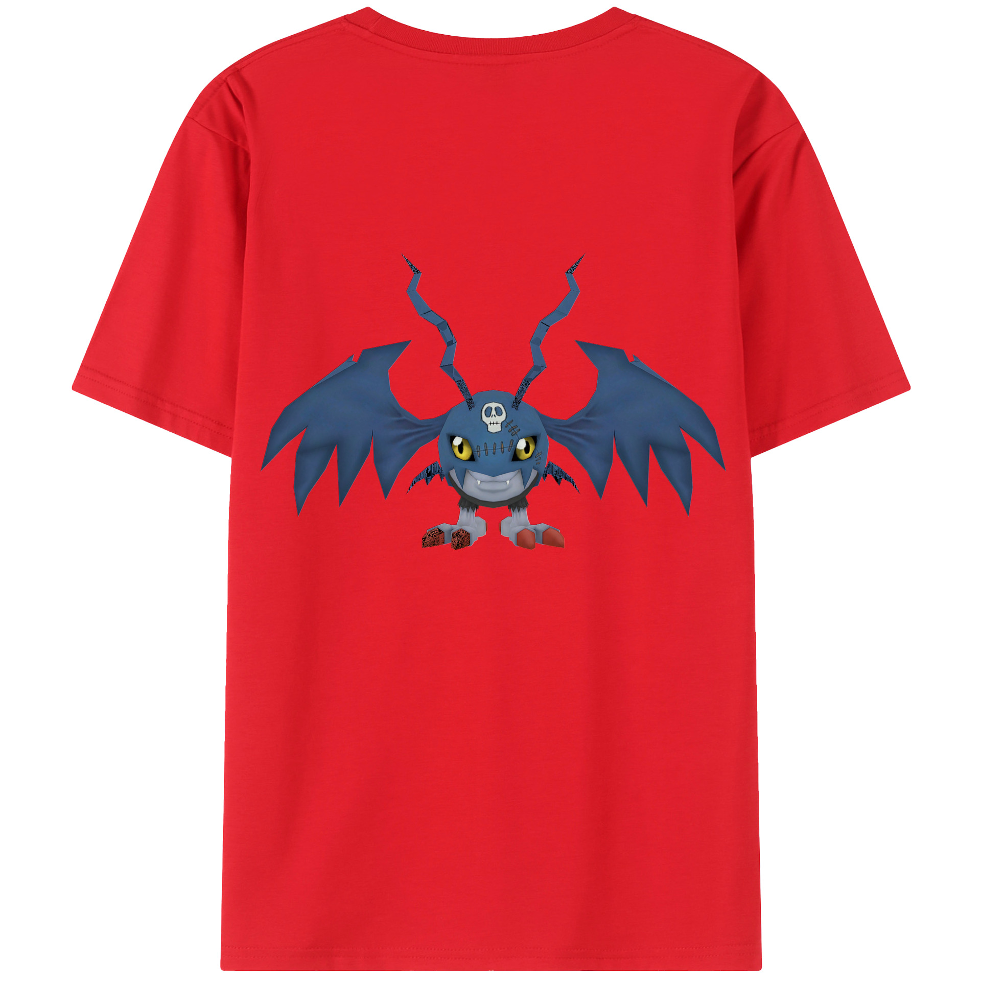 （画像用） Digimon デジタルモンスター/デジモン 綿100％ メンズ半袖Tシャツ（バックプリント） 通気性