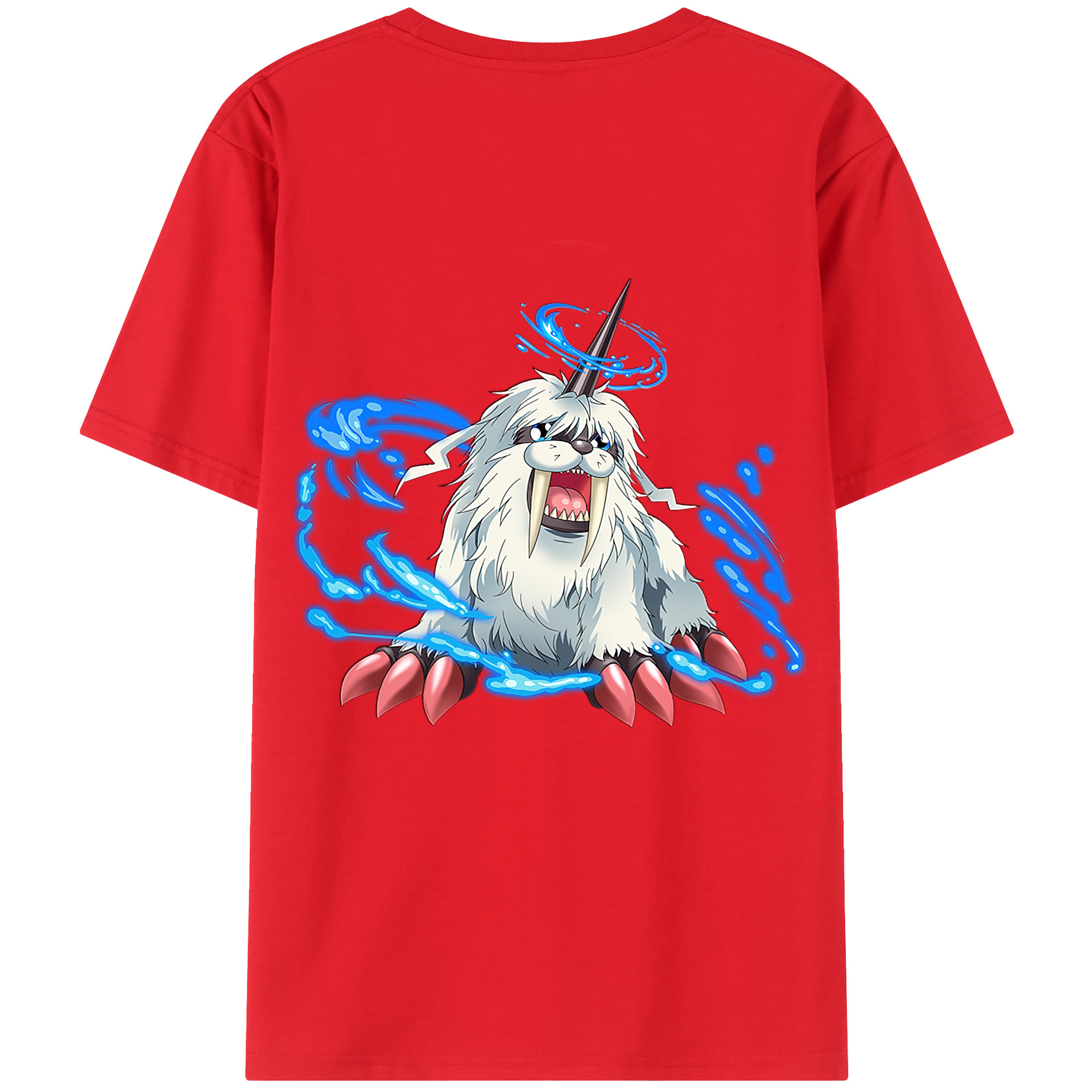 （画像用） Digimon デジタルモンスター/デジモン 綿100％ メンズ半袖Tシャツ（バックプリント） 通気性