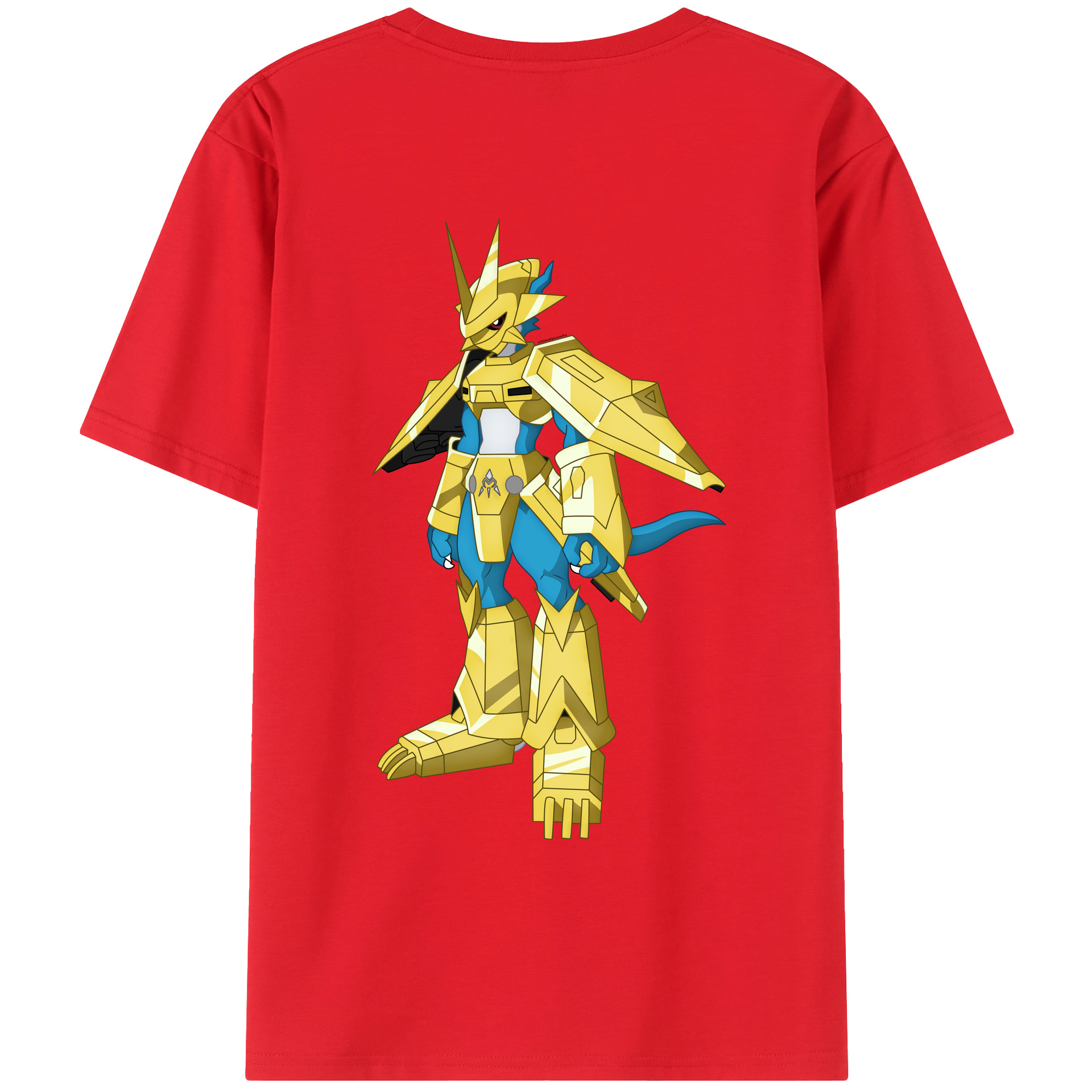 （画像用） Digimon デジタルモンスター/デジモン 綿100％ メンズ半袖Tシャツ（バックプリント） 通気性