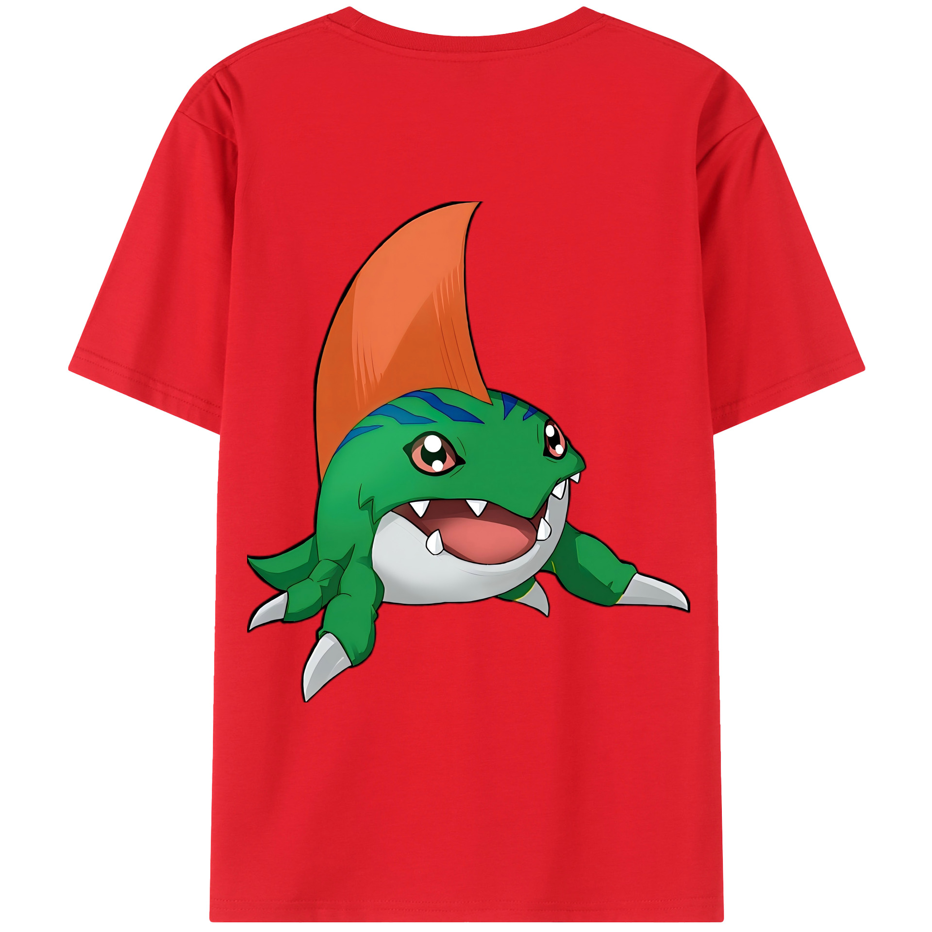 （画像用） Digimon デジタルモンスター/デジモン 綿100％ メンズ半袖Tシャツ（バックプリント） 通気性