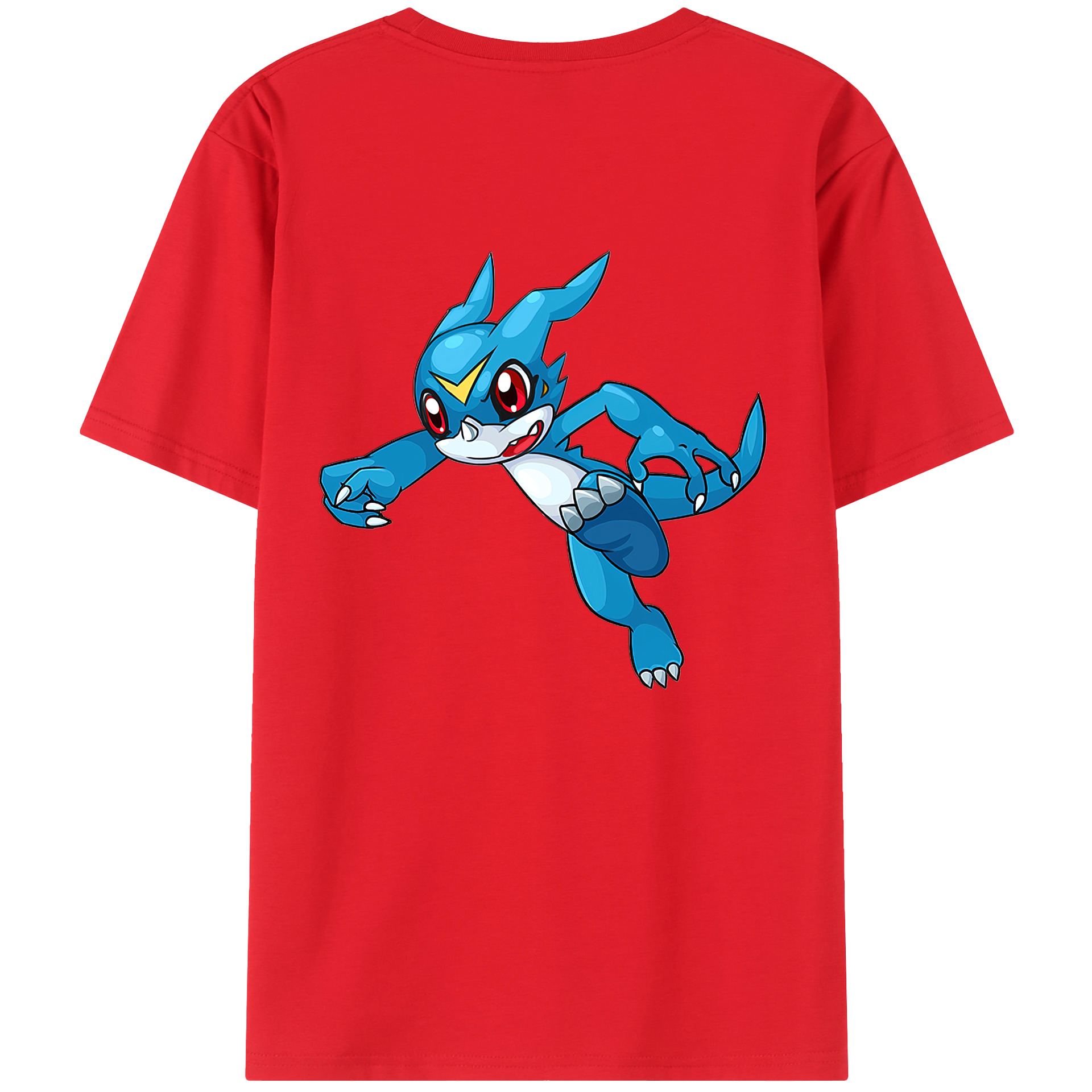 （画像用） Digimon デジタルモンスター/デジモン 綿100％ メンズ半袖Tシャツ（バックプリント） 通気性
