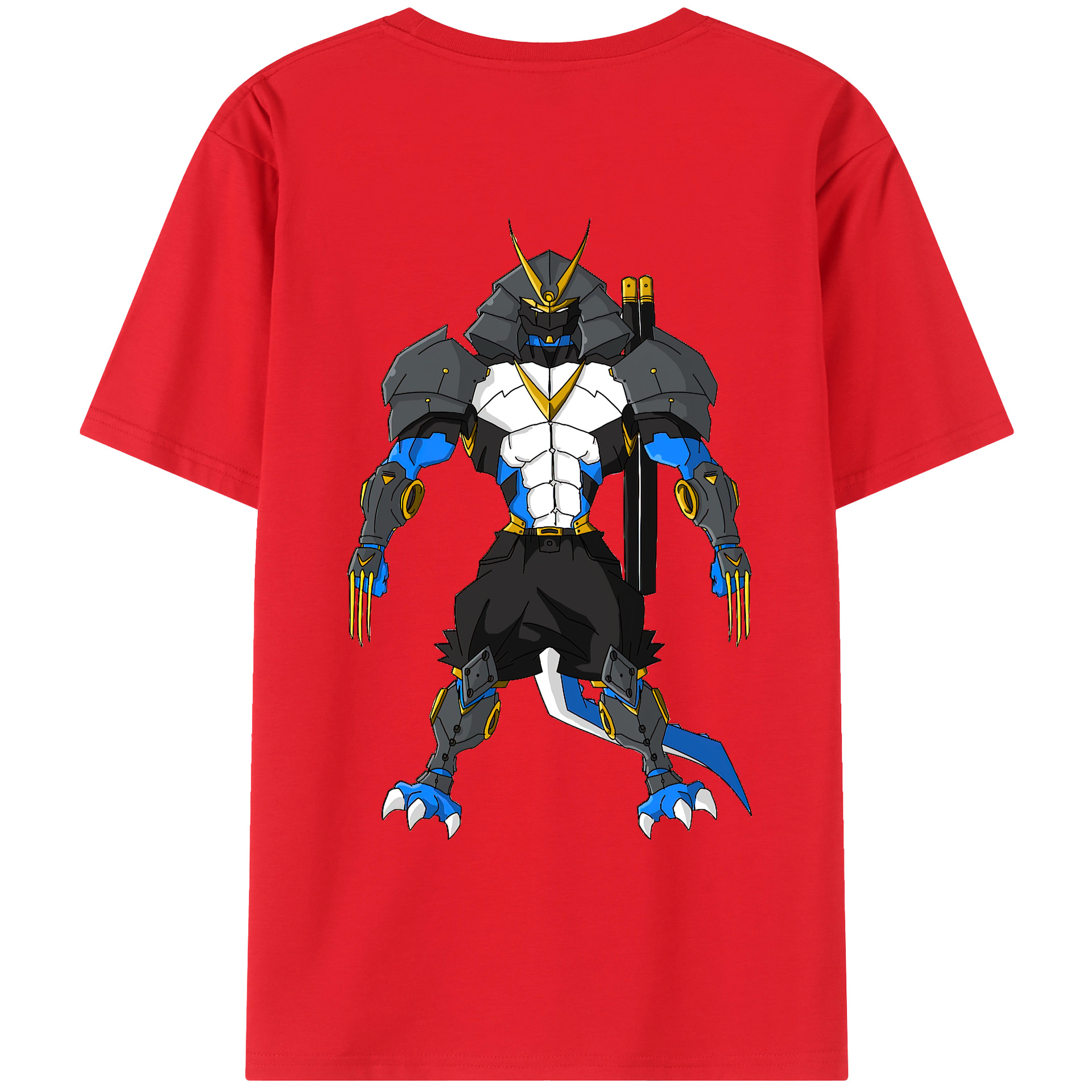 （画像用） Digimon デジタルモンスター/デジモン 綿100％ メンズ半袖Tシャツ（バックプリント） 通気性