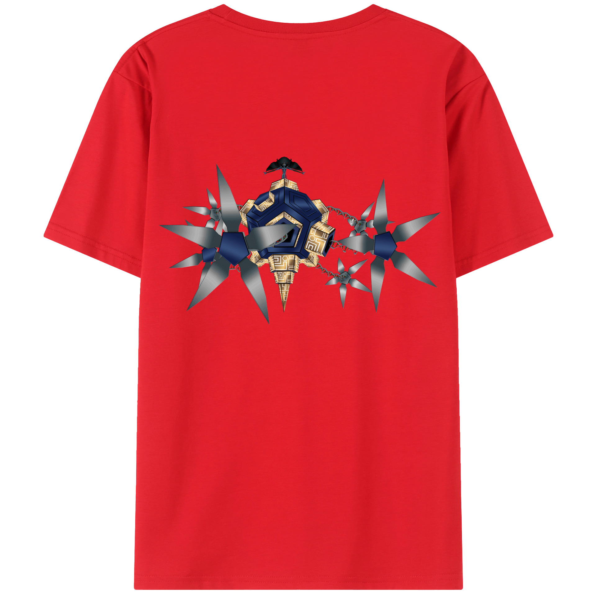 （画像用） Digimon デジタルモンスター/デジモン 綿100％ メンズ半袖Tシャツ（バックプリント） 通気性