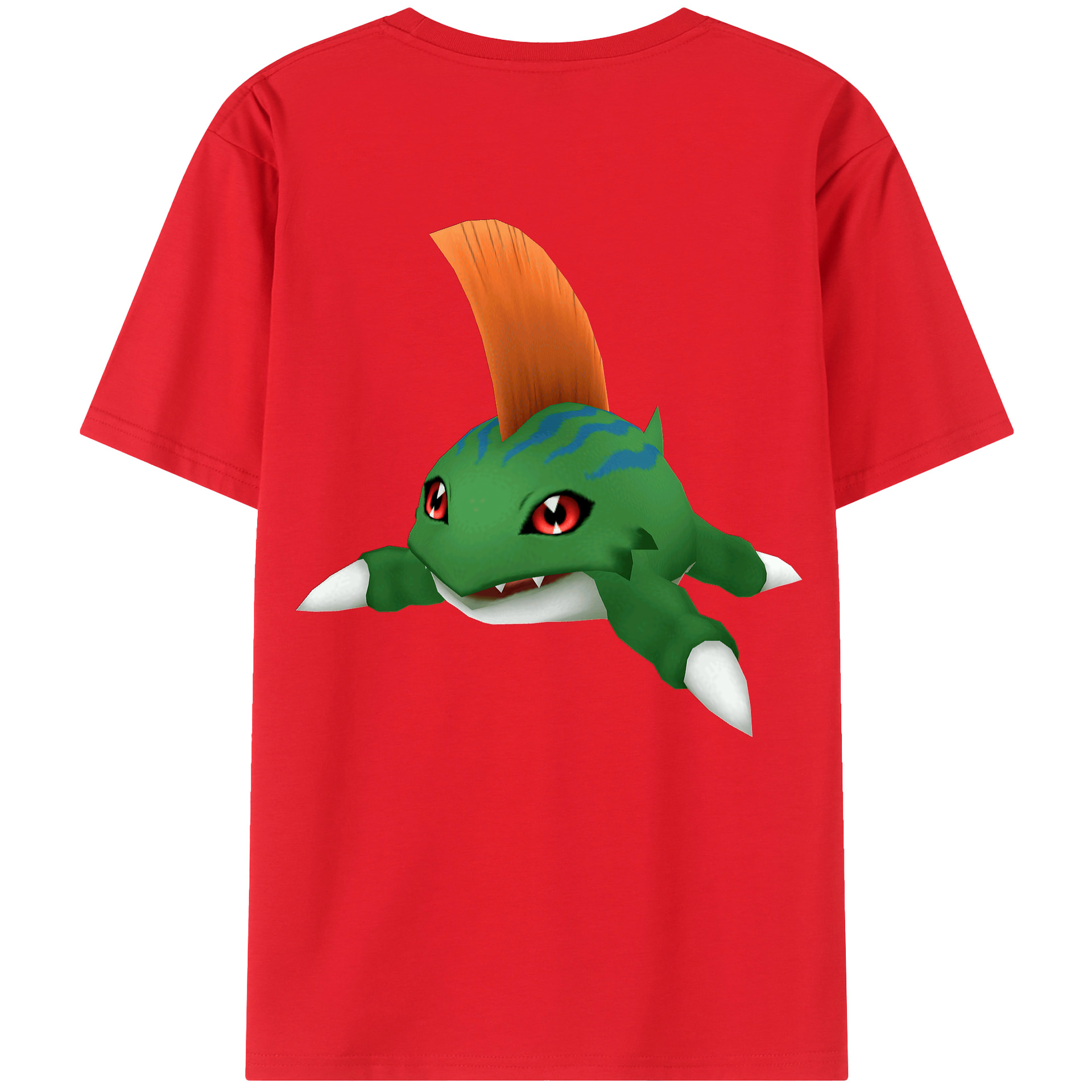 （画像用） Digimon デジタルモンスター/デジモン 綿100％ メンズ半袖Tシャツ（バックプリント） 通気性