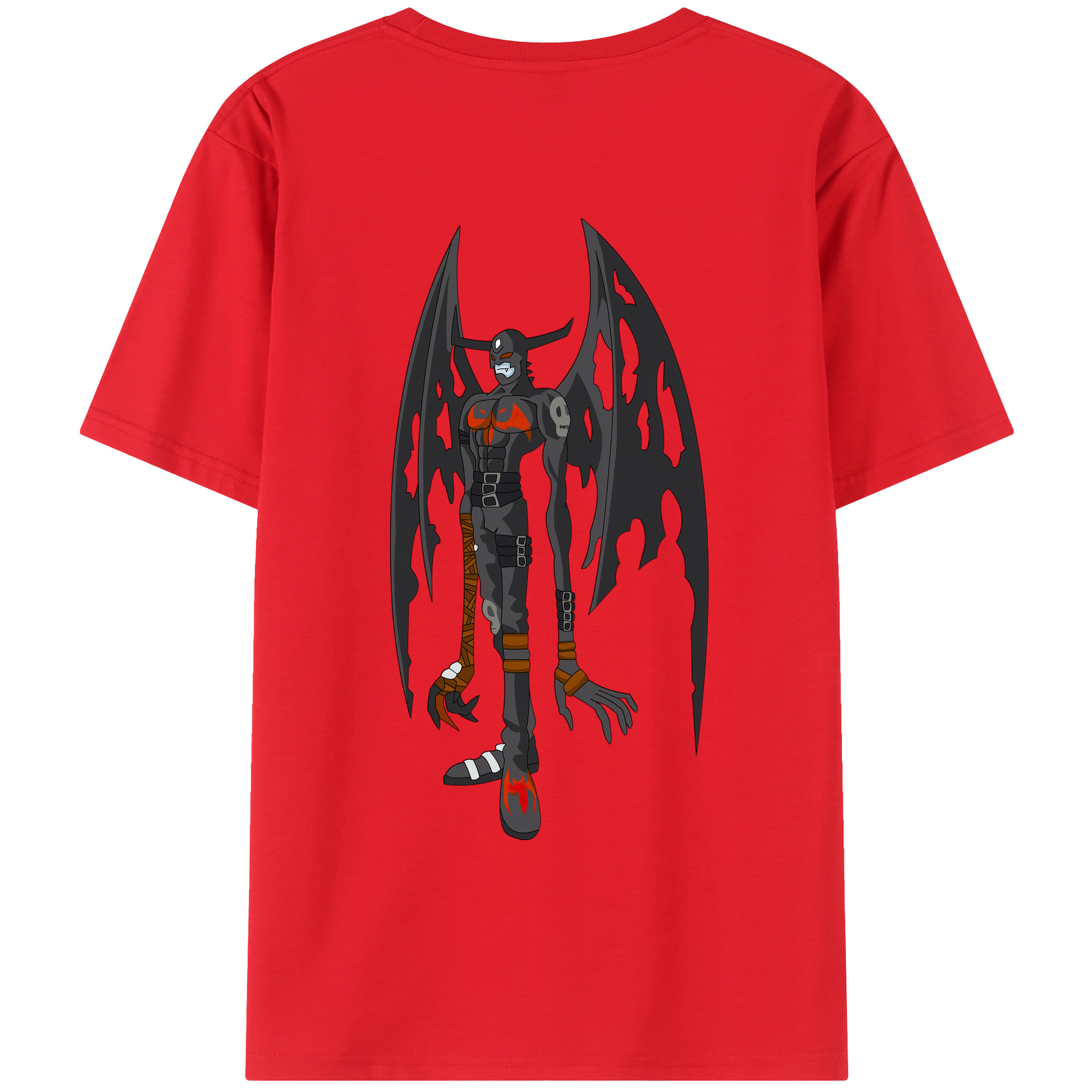 （画像用） Digimon デジタルモンスター/デジモン 綿100％ メンズ半袖Tシャツ（バックプリント） 通気性