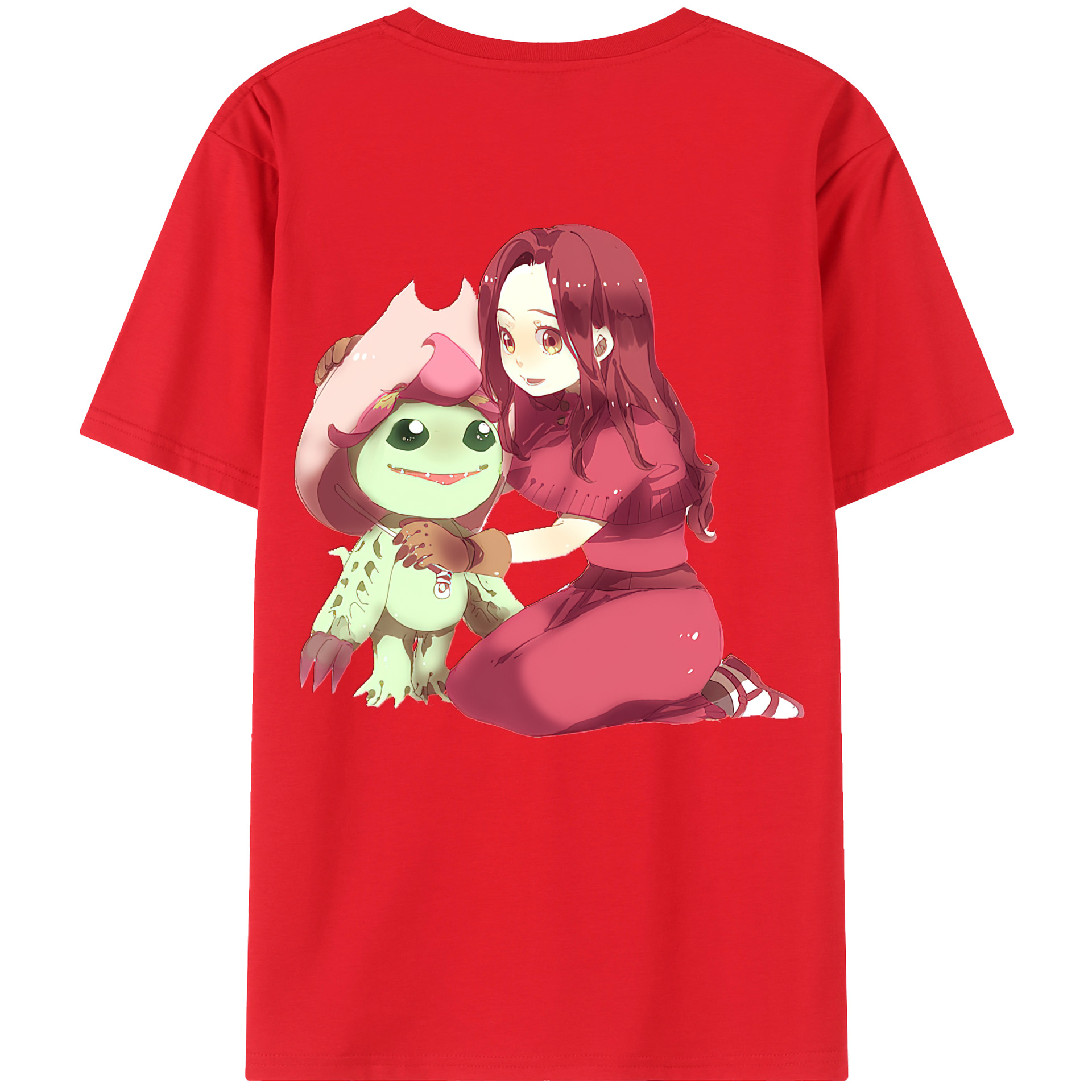 （画像用） Digimon デジタルモンスター/デジモン 綿100％ メンズ半袖Tシャツ（バックプリント） 通気性