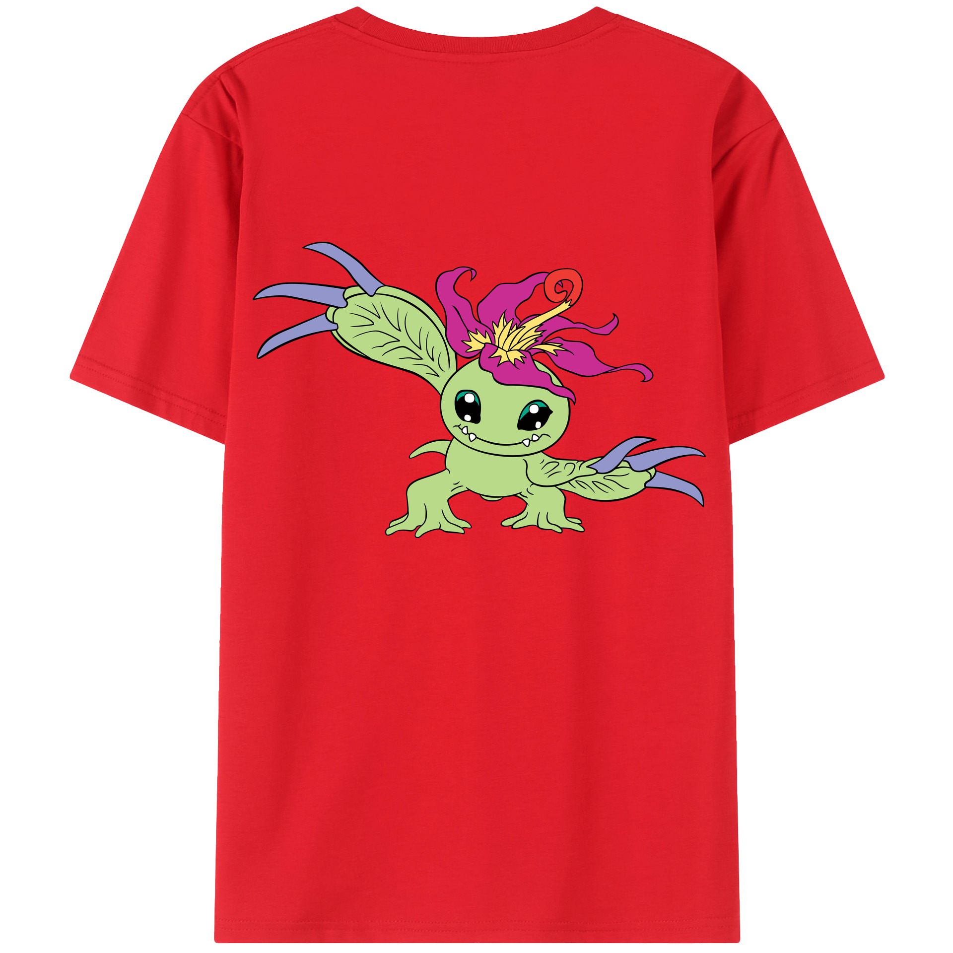 （画像用） Digimon デジタルモンスター/デジモン 綿100％ メンズ半袖Tシャツ（バックプリント） 通気性